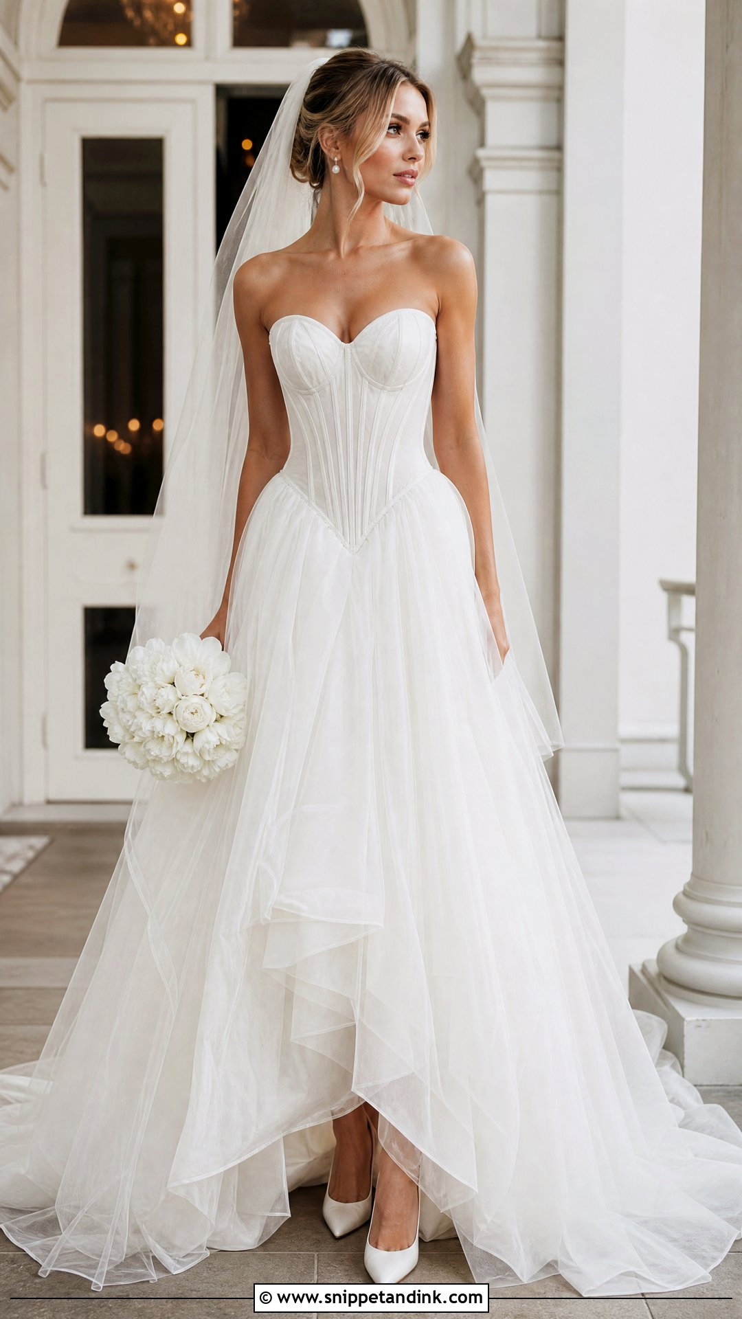 Basque Waist Wedding Dress - Snippet and Ink - 20 Elegant Wedding Dress Inspo Ideas