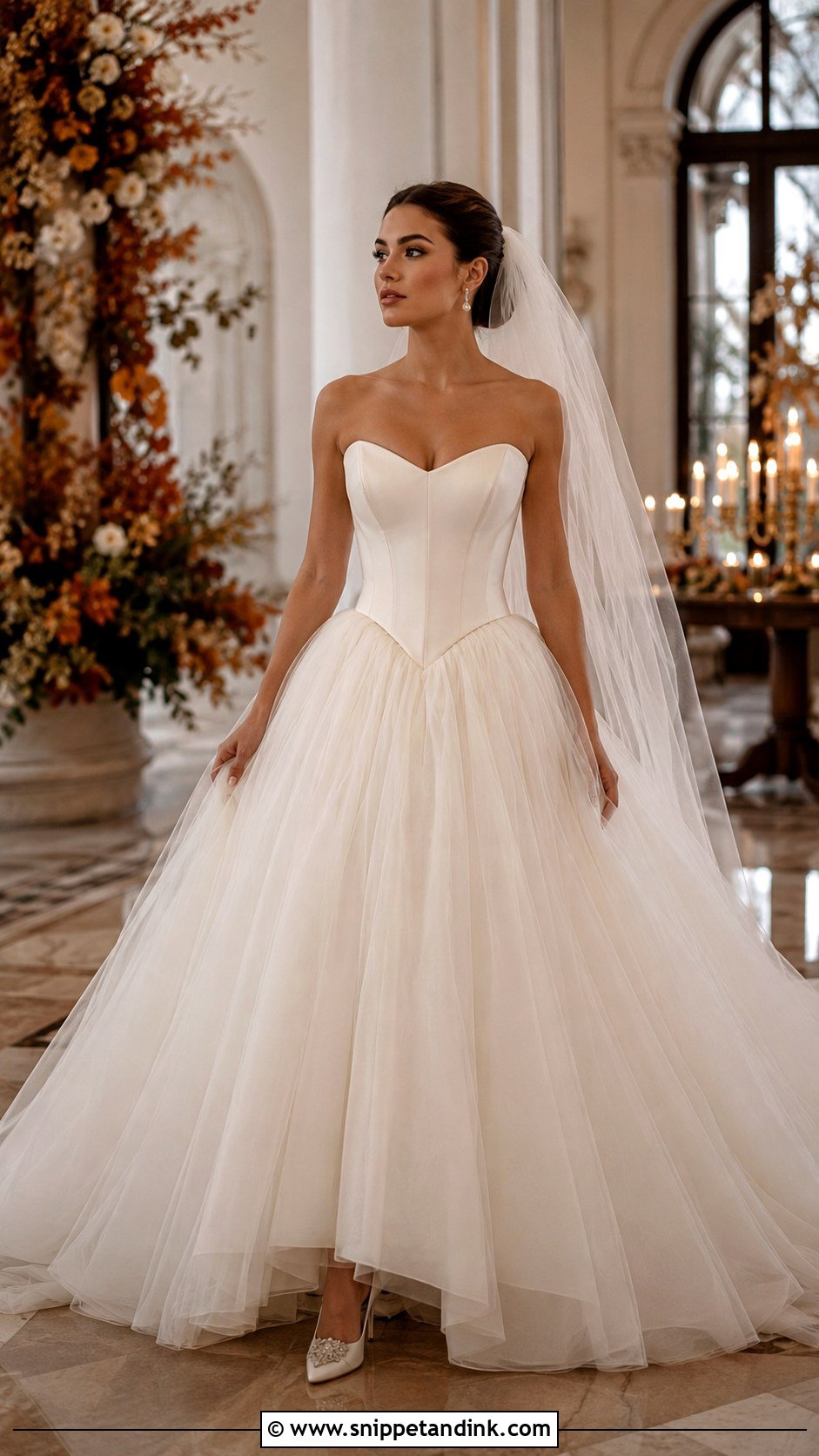 Basque Waist Wedding Dress - Snippet and Ink - 25 Fall Wedding Dresses Bride