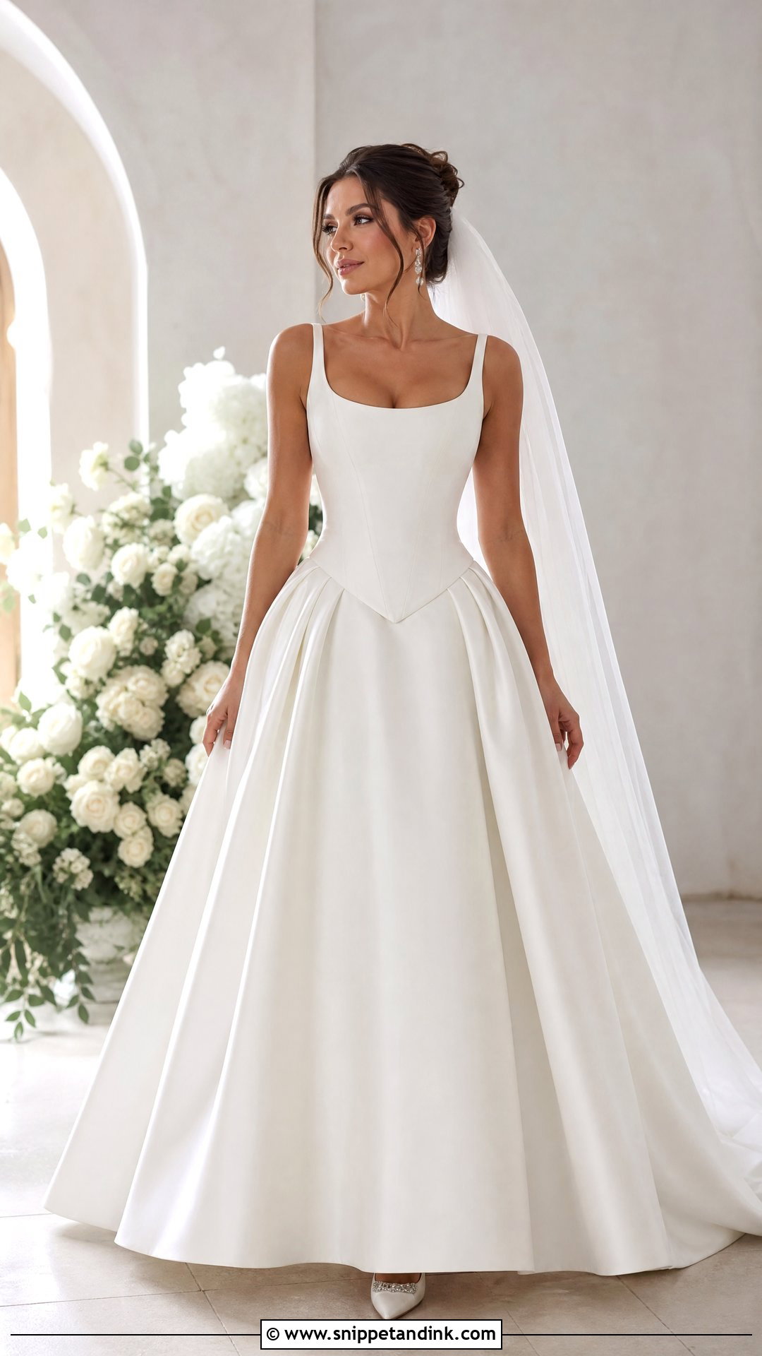 Basque Waist Wedding Dress - Snippet and Ink - 25 Modern Elegant Wedding Dress Ideas