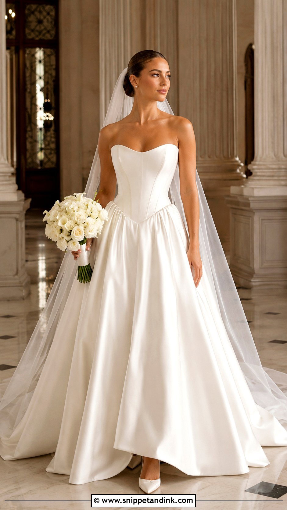 Basque Waist Wedding Dress - Snippet and Ink - 25 Royalty Wedding Dress Ideas