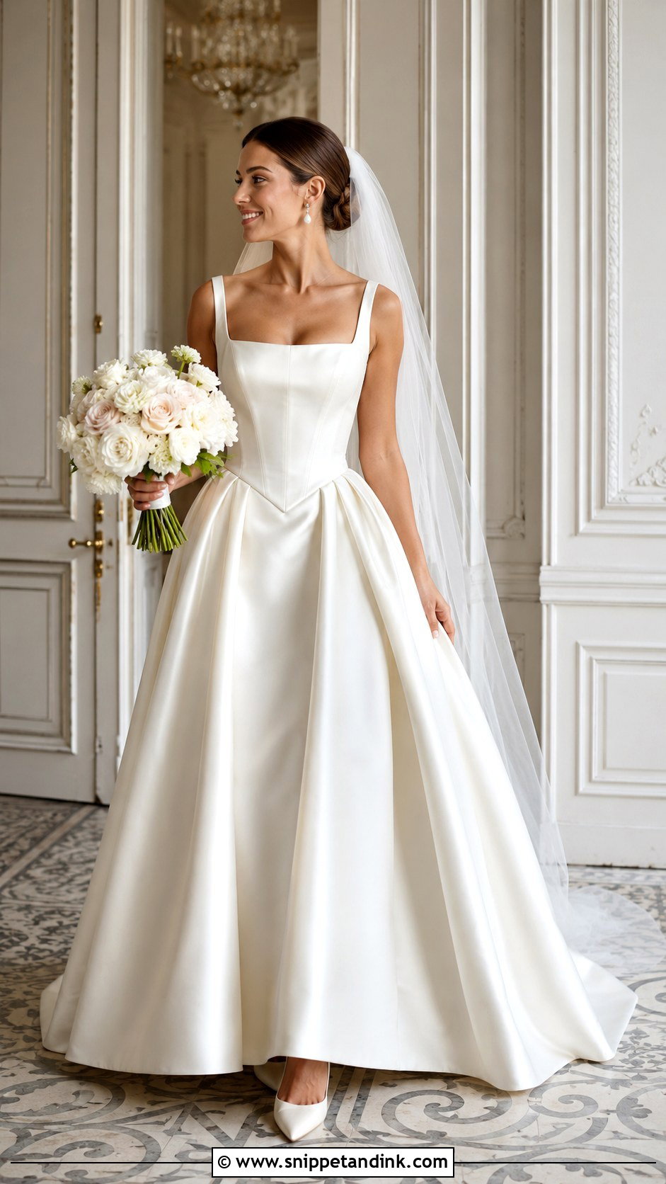 Basque Waist Wedding Dress - Snippet and Ink - 20 Elegant Vintage Wedding Dress Ideas