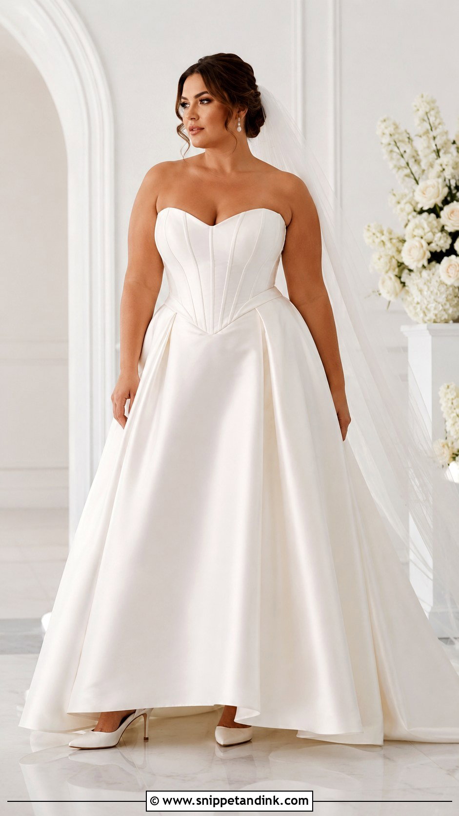 Basque Waist Wedding Dress For Curvy Brides - Snippet and Ink - 30 Wedding Dresses for Curvy Brides