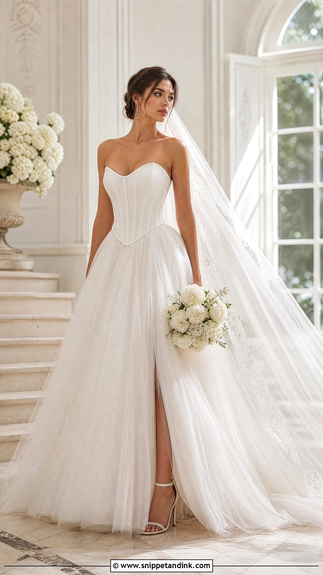 Basque Waist Wedding Dress Outfit - Snippet and Ink - 25 Wedding Dress Outfit Ideas