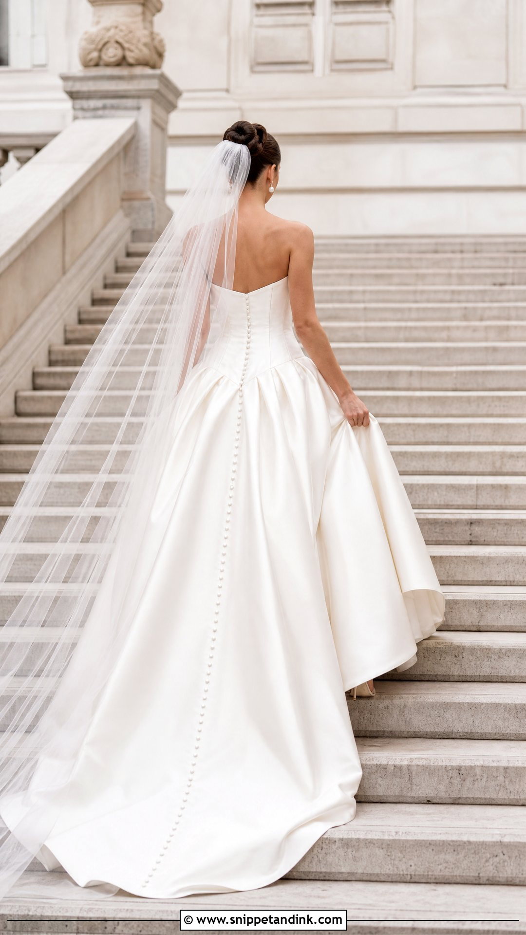Basque Waist Wedding Dress With Buttons Down Back - Snippet and Ink - 20 Wedding Dress Buttons Down Back Ideas