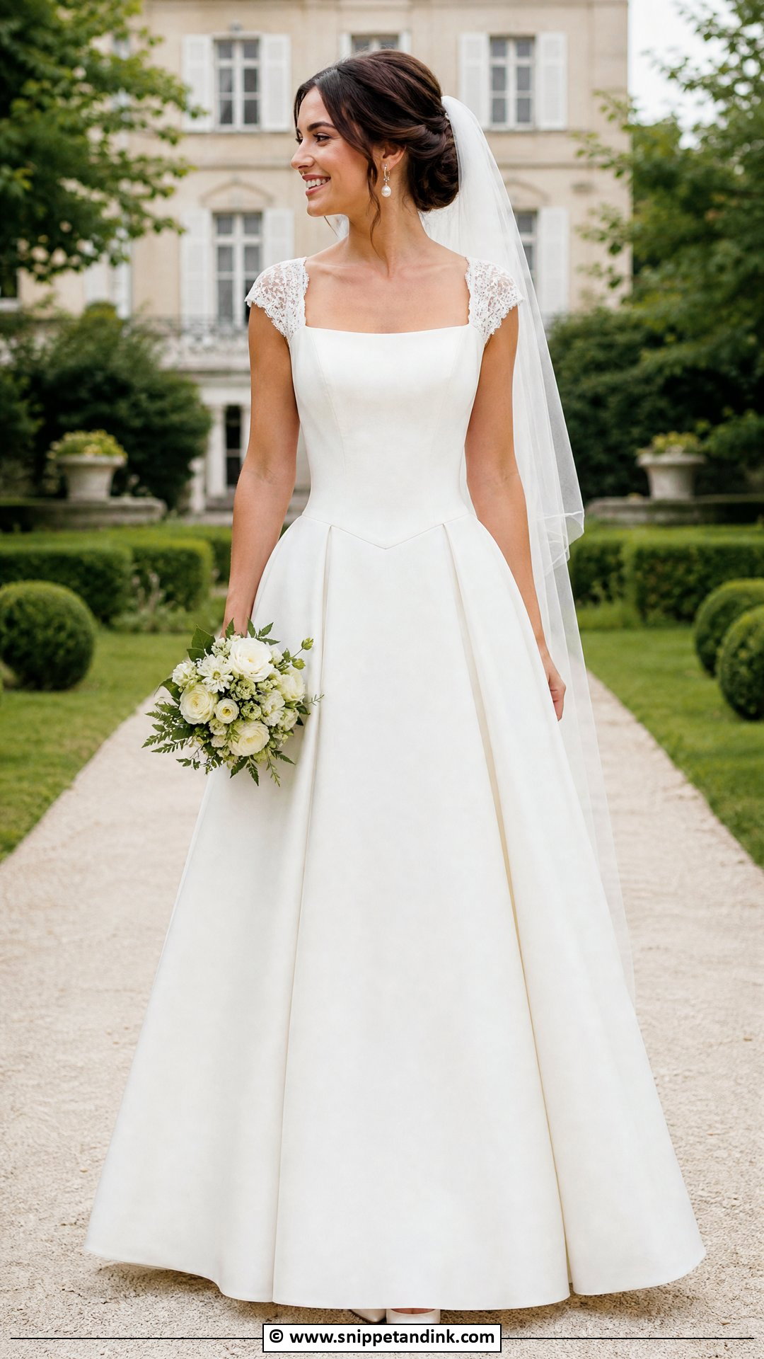 Basque Waist Wedding Dress With Cap Sleeves - Snippet and Ink - 35 Basque Waist Wedding Dress Ideas