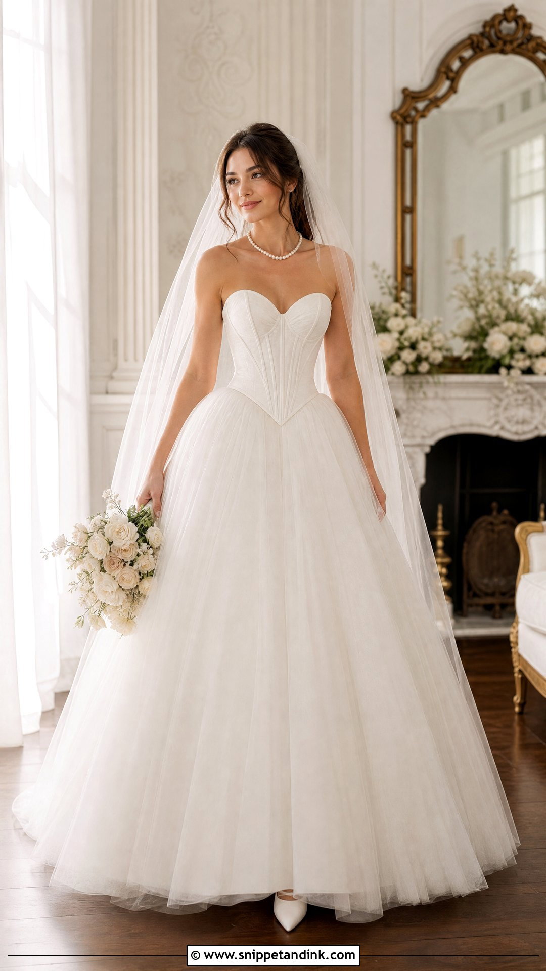 Basque Waist Wedding Dress With Corset Bodice - Snippet and Ink - 25 Different Wedding Dress Styles