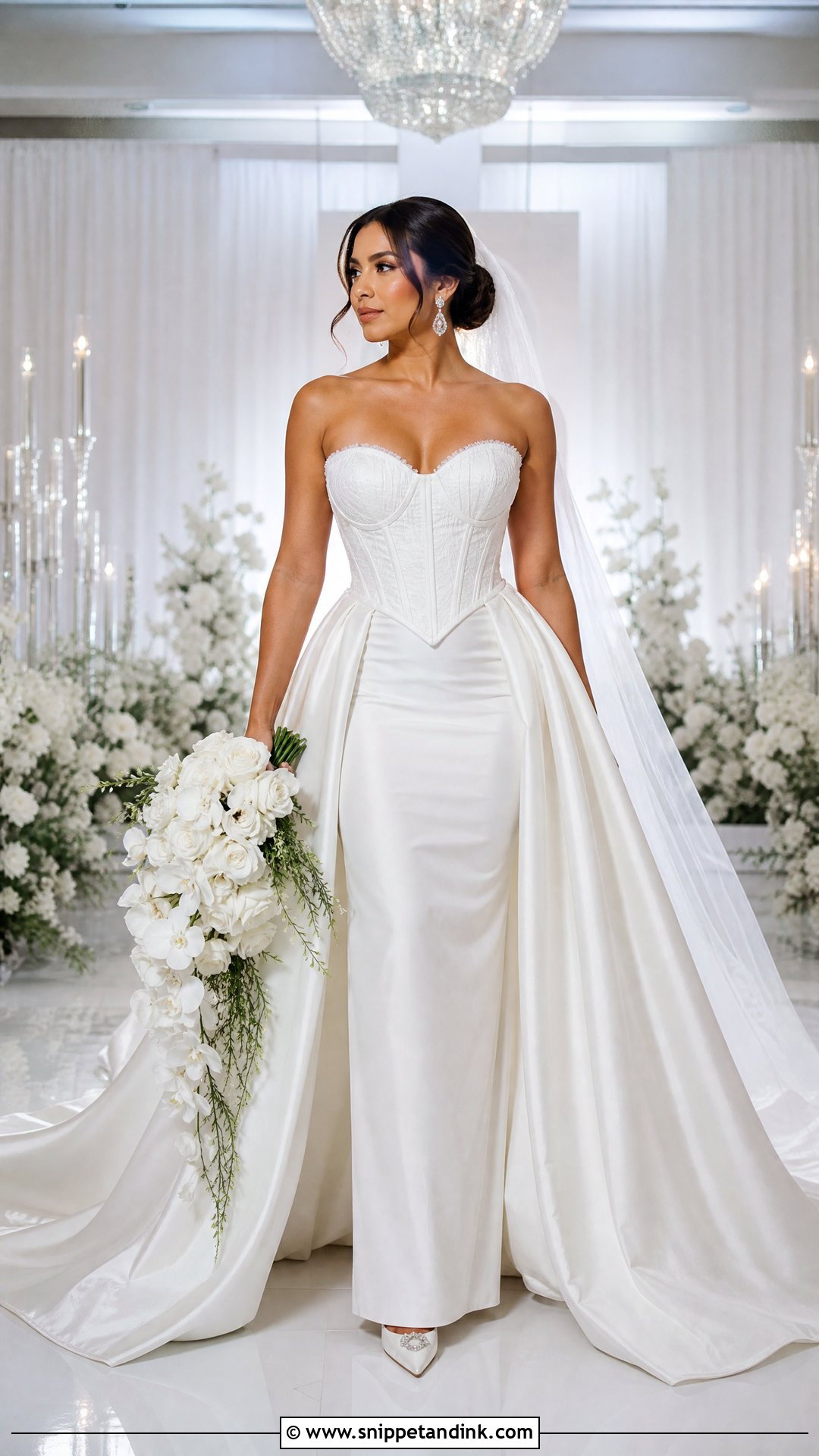 Basque Waist Wedding Dress With Detachable Skirt - Snippet and Ink - 20 Wedding Dresses with Extension