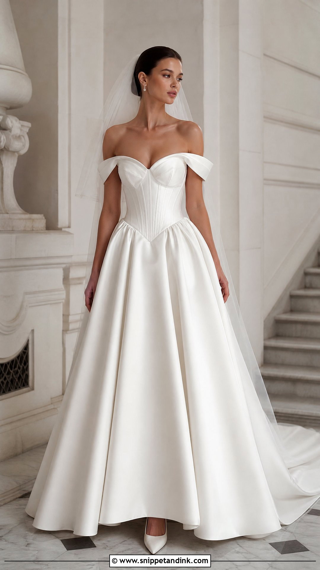 Basque Waist Wedding Dress With Full Skirt - Snippet and Ink - 20 Wedding Dress for Tall Bride Ideas