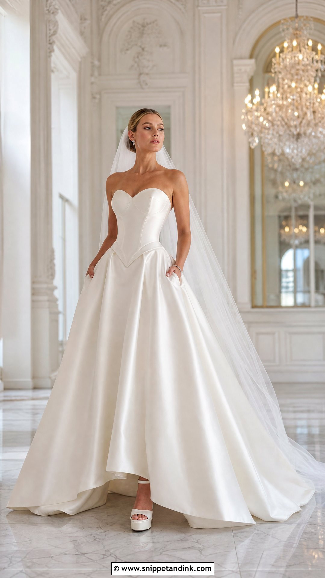 Basque Waist Wedding Dress With Pockets - Snippet and Ink - 20 Wedding Dresses with Pockets