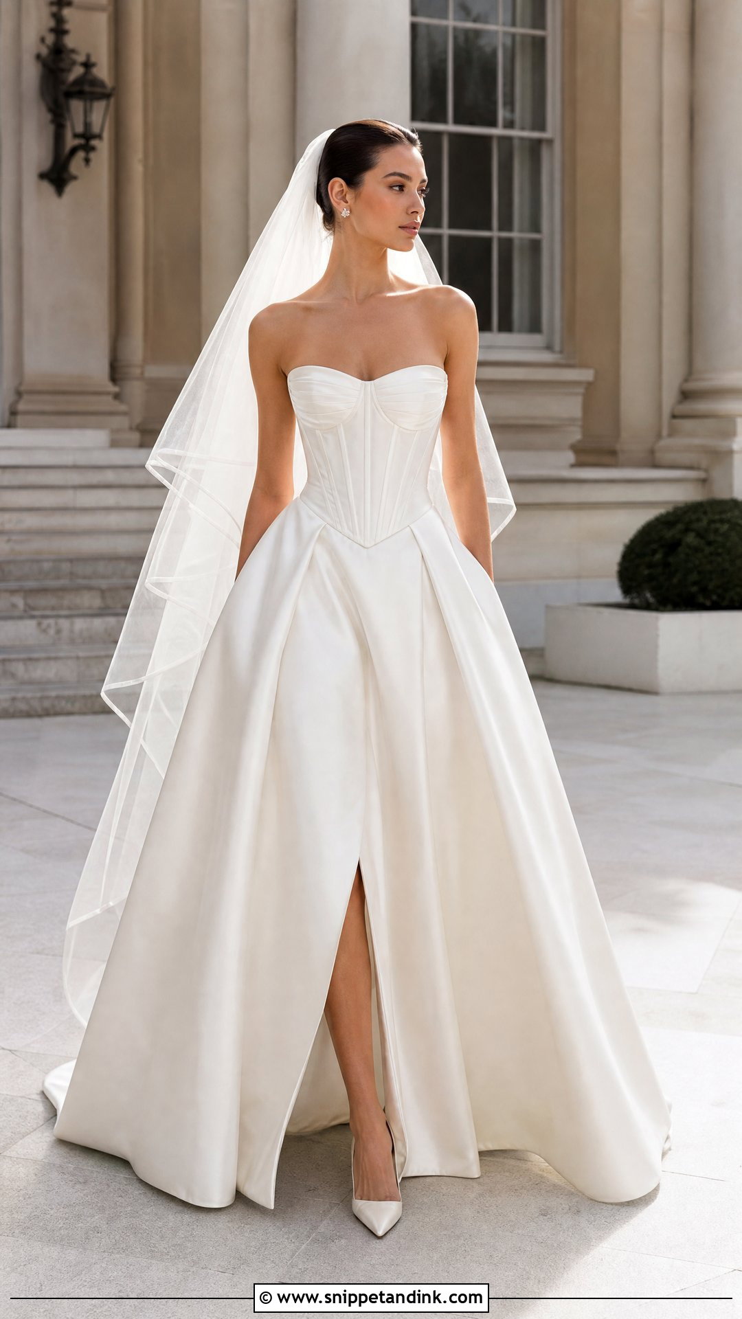 Basque Waist Wedding Dress With Pointed Heels - Snippet and Ink - 20 Online Wedding Dress Ideas