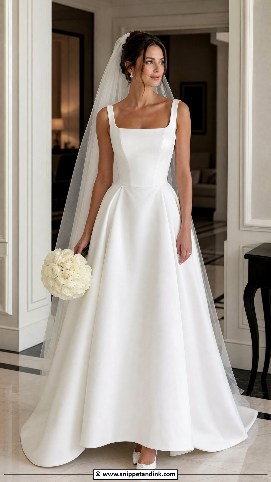 Basque Waist Wedding Dress With Square Neck - Snippet and Ink - 35 Basque Waist Wedding Dress Ideas