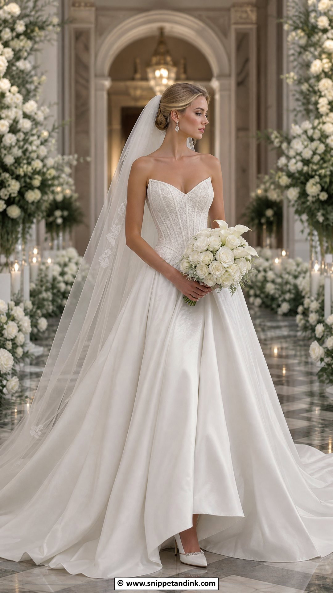 Basque Waist Wedding Dress With Train - Snippet and Ink - 35 Basque Waist Wedding Dress Ideas