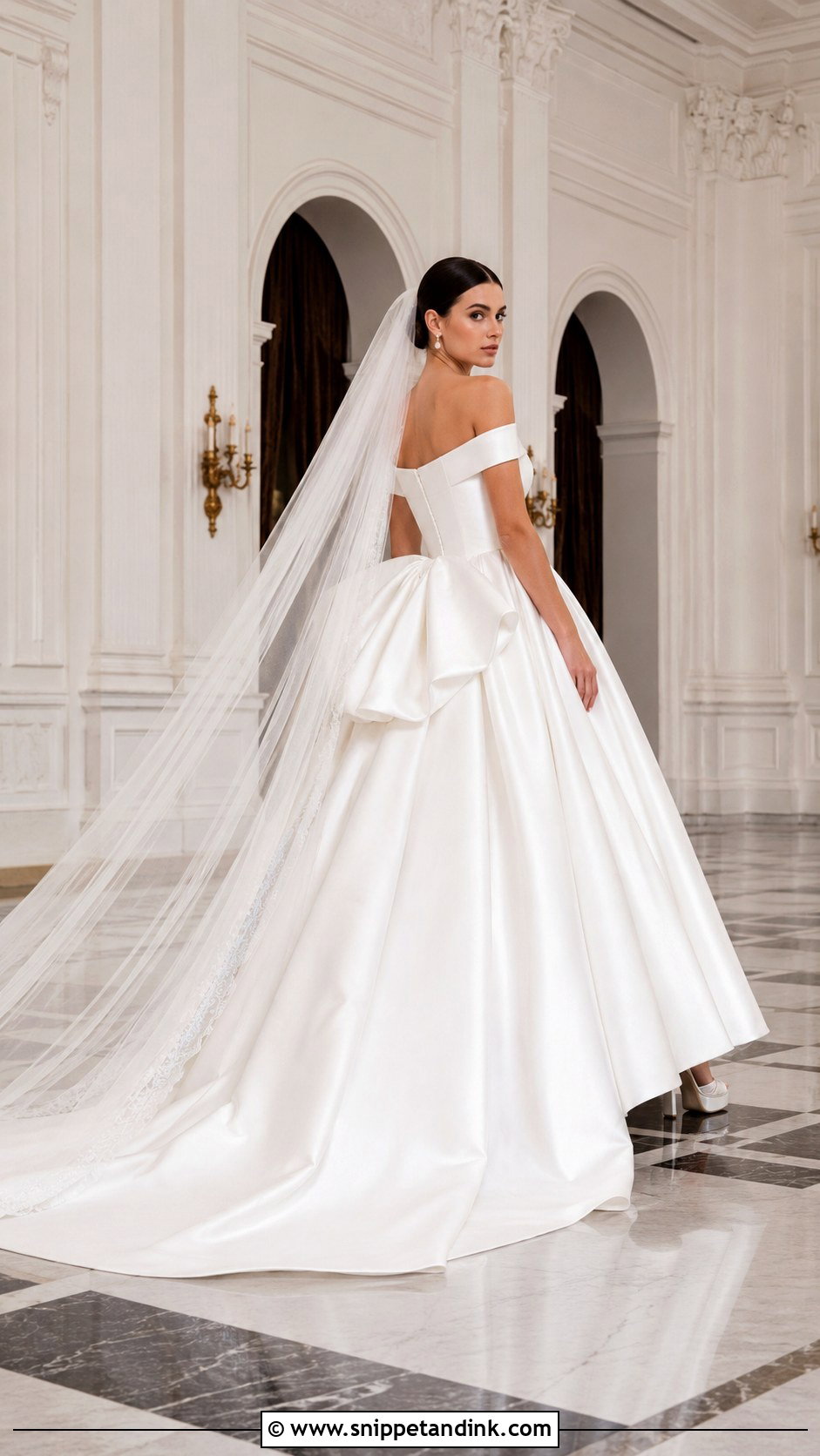 Basque Waist Wedding Dress with Back Bow - Snippet and Ink - 20 Wedding Dresses with Bow
