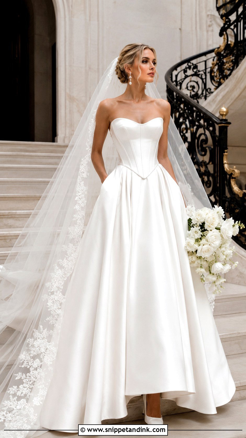 Basque Waist Wedding Dress with Pockets - Snippet and Ink - 20 Wedding Dress with Pockets Ideas