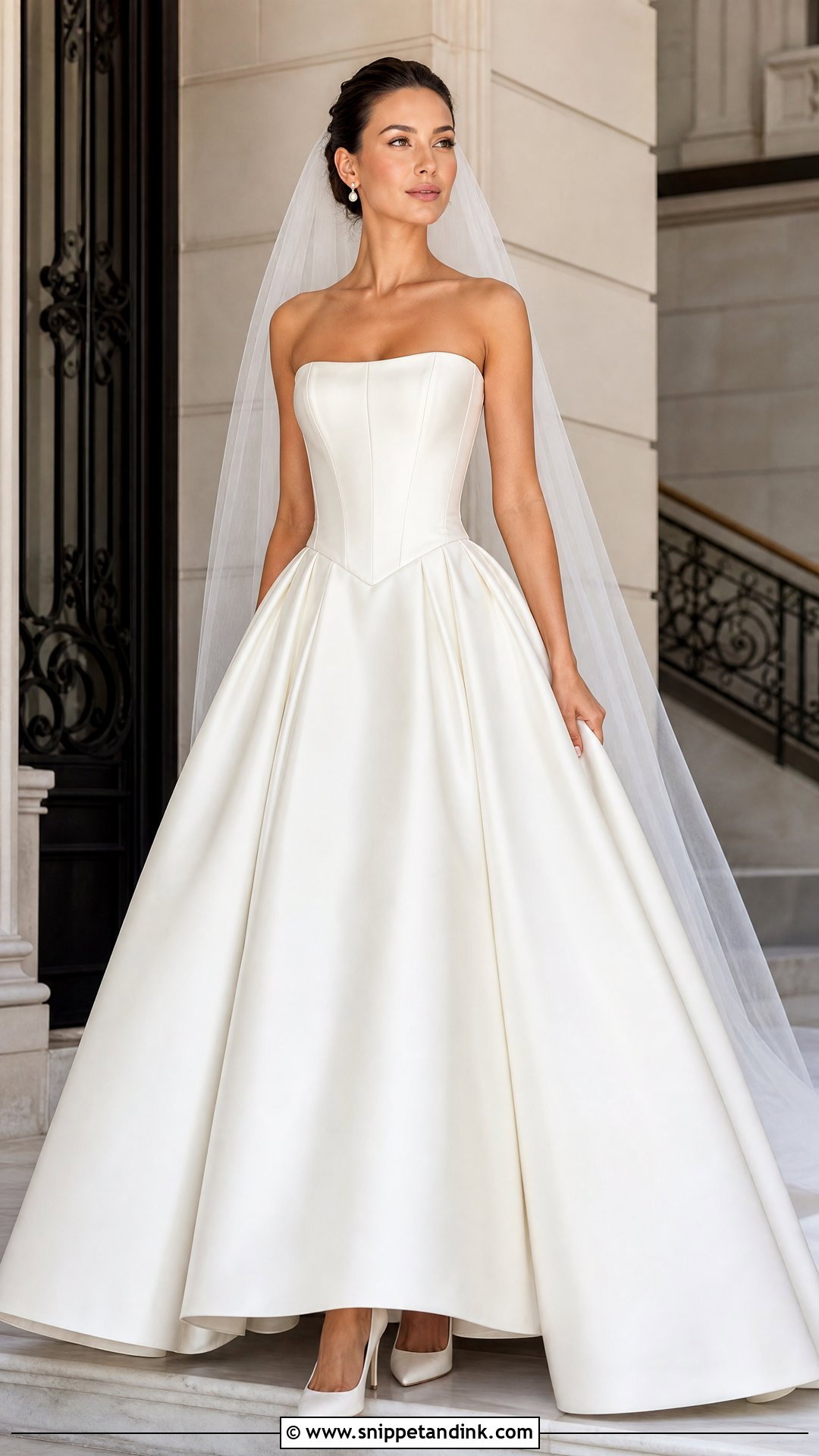 Basque Waist Wedding Gown - Snippet and Ink - 25 Elegant Wedding Gown Ideas