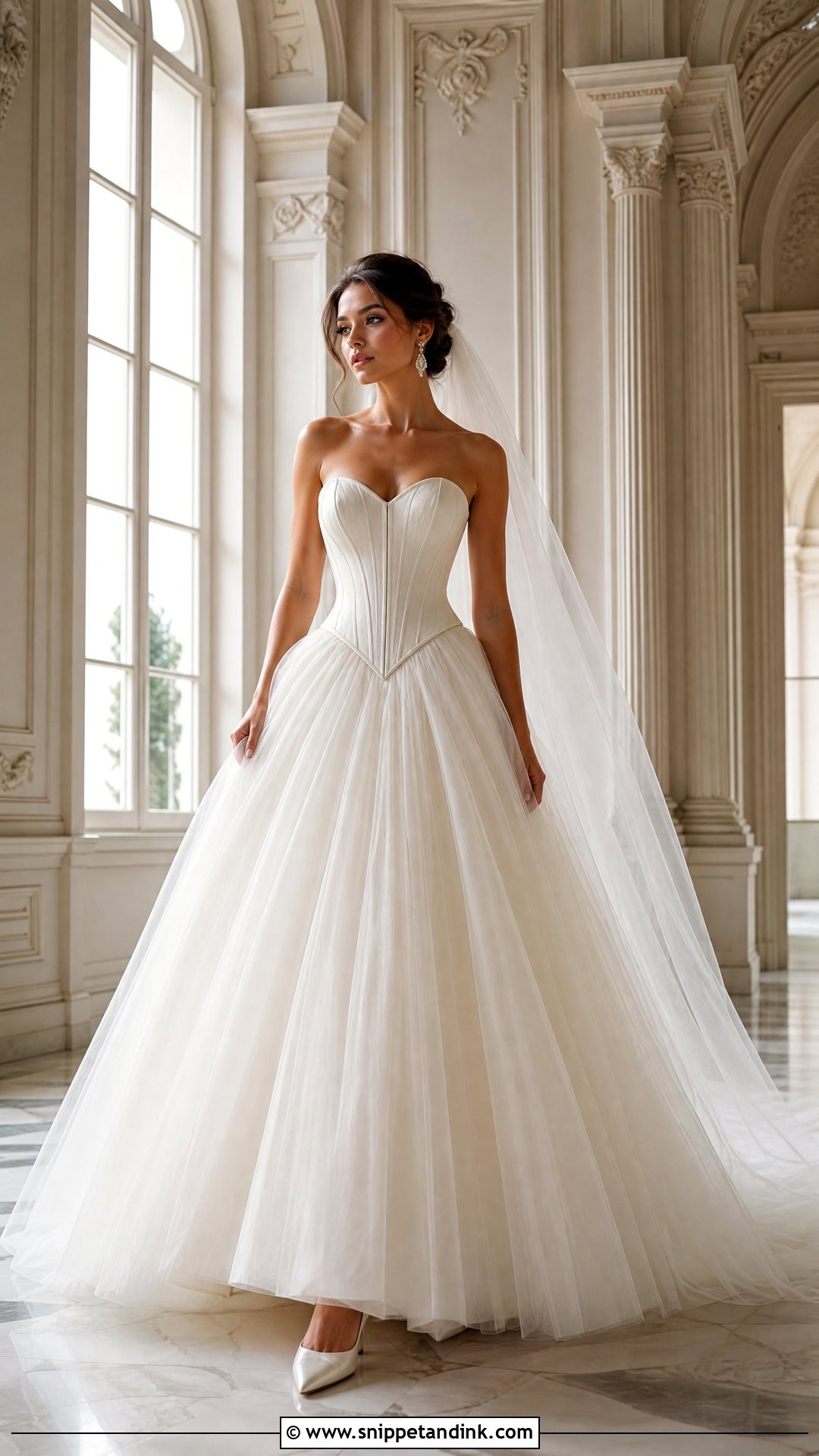 Basque Waist Wedding Gown - Snippet and Ink - 25 Dream Wedding Gown Ideas