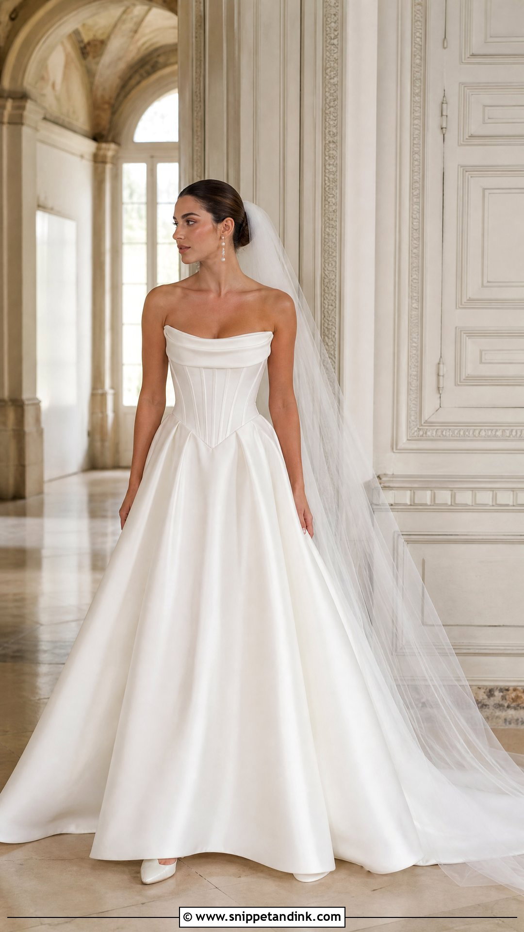 Basque Waist Wedding Gown Look - Snippet and Ink - 20 Perfect Bride Ideas