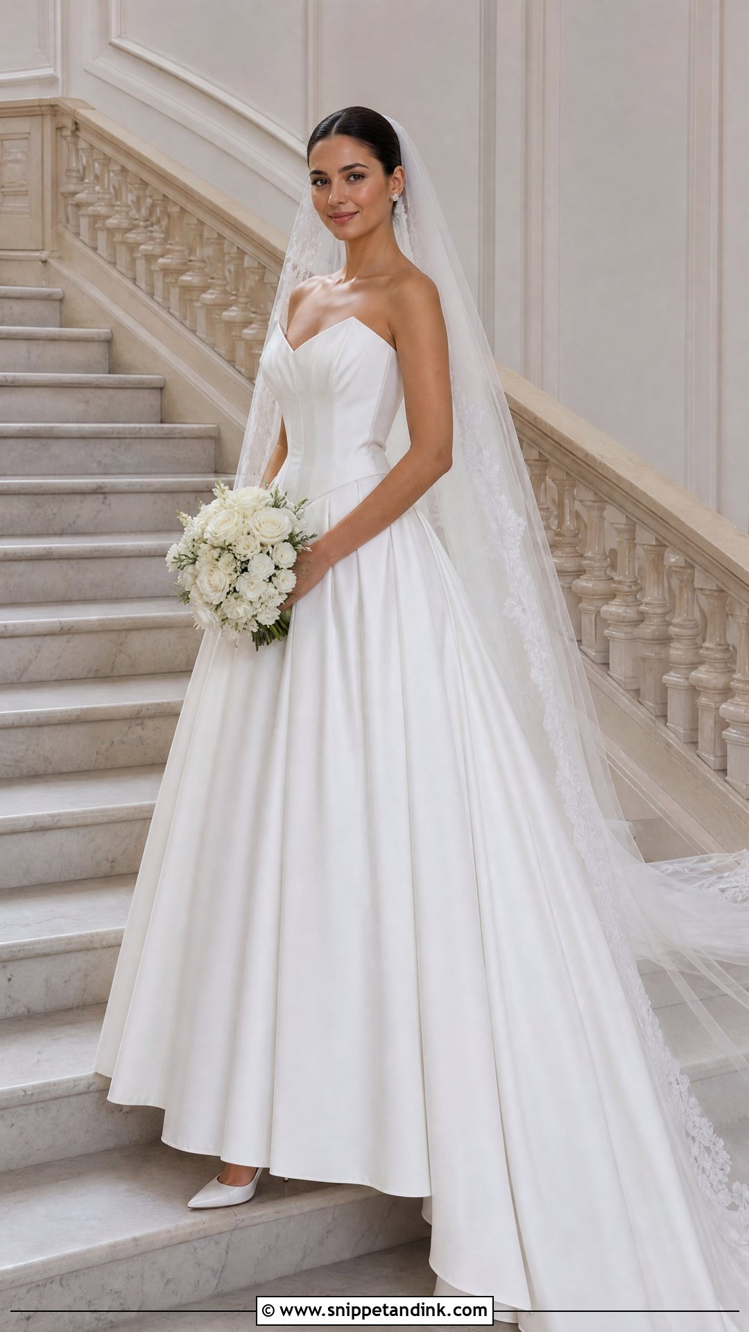 Basque Waist White Wedding Gown - Snippet and Ink - 20 White Wedding Frocks Gowns