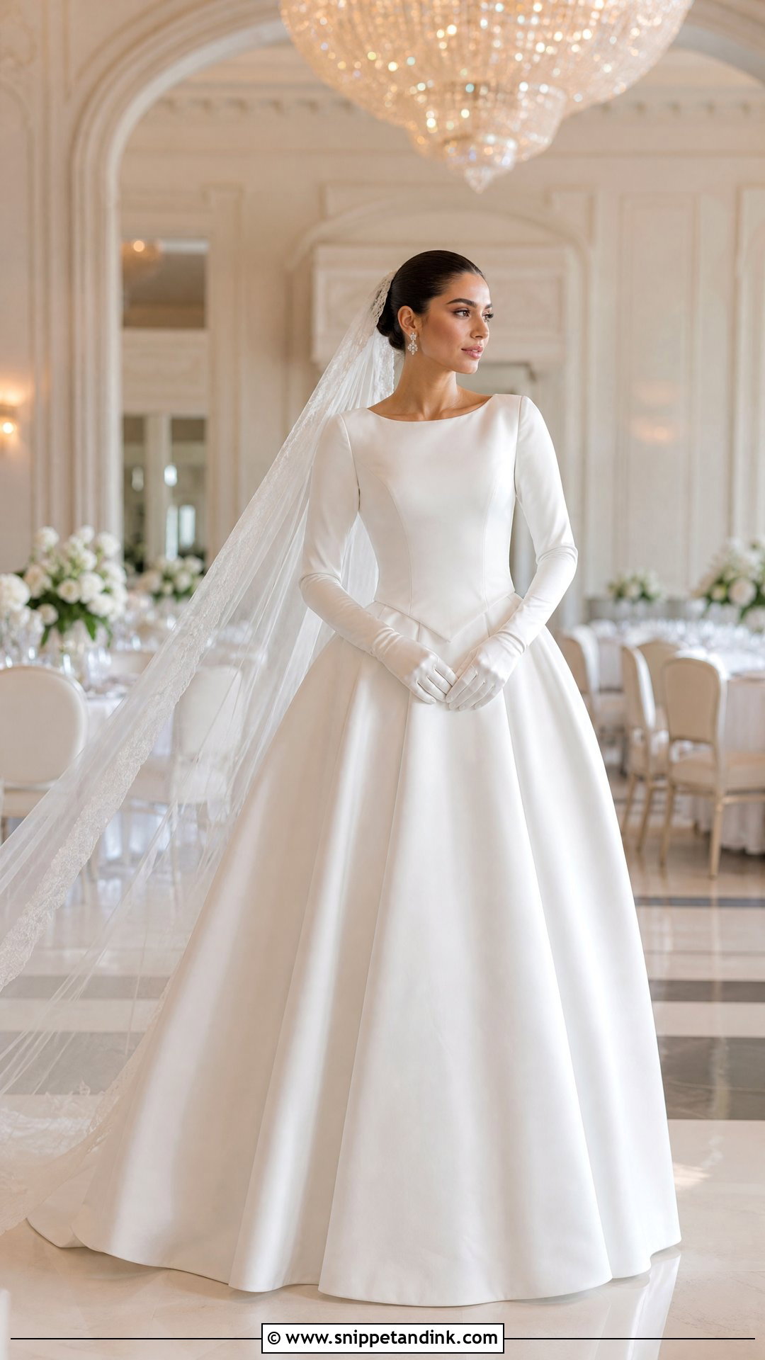 Basque Waist Winter Bride Dress - Snippet and Ink - 20 Winter Bride Dress Ideas