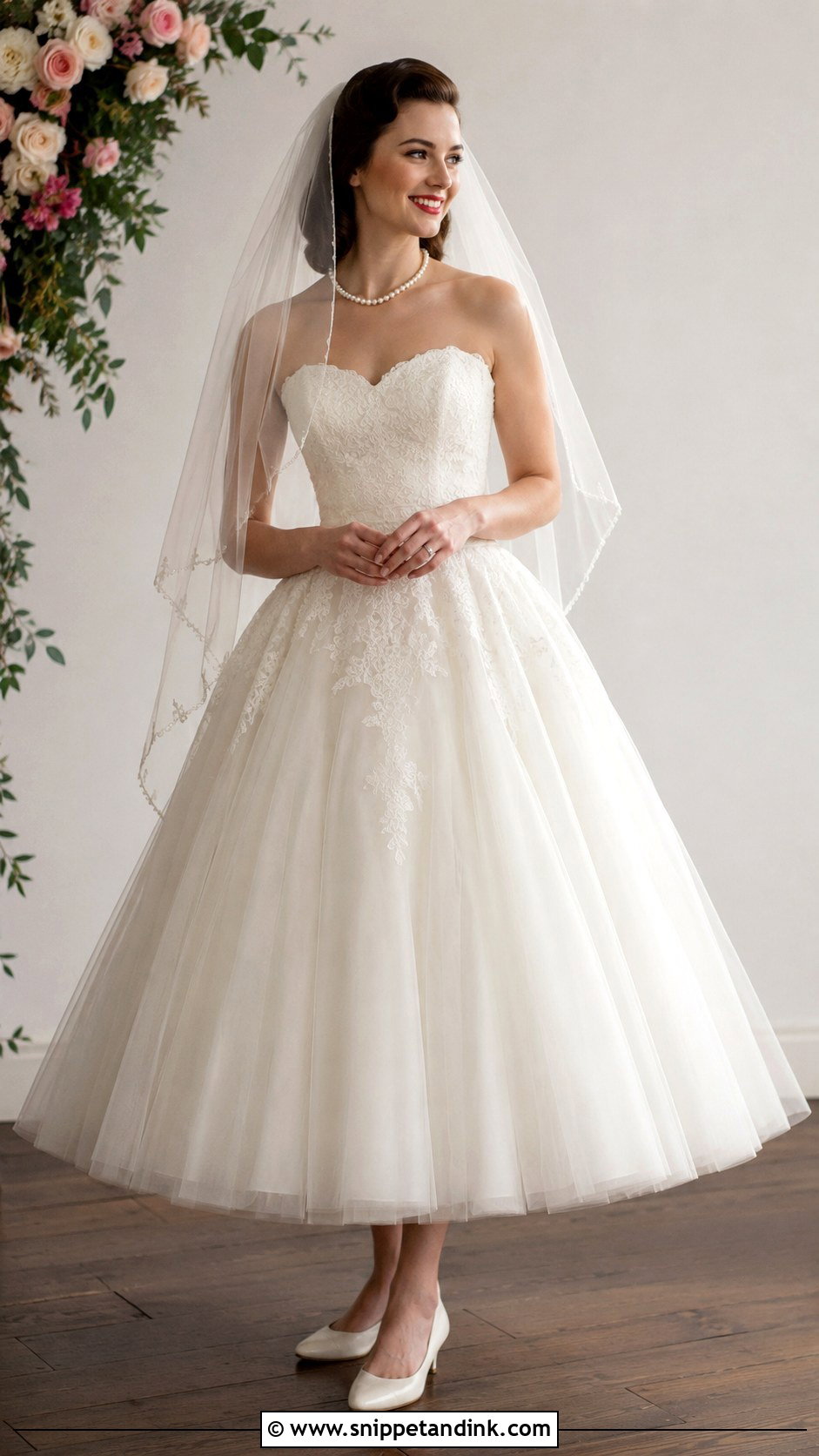 Bateau Neck 50s Wedding Dress - Snippet and Ink - 30 50s Wedding Dress Ideas
