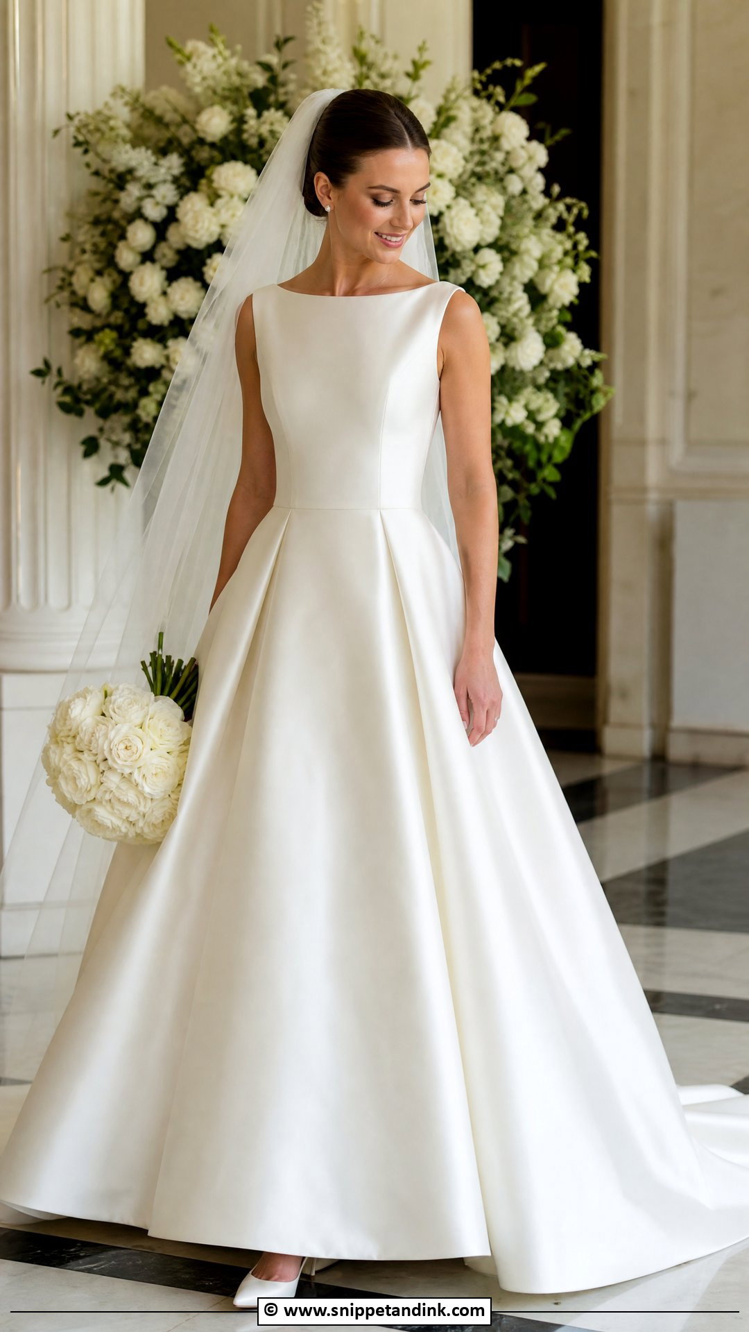 Bateau Neck Ball Gown Wedding Dress - Snippet and Ink - 35 Ball Gown Wedding Dress Ideas