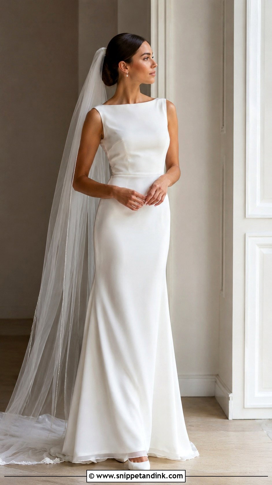 Bateau Neck Bride Outfit - Snippet and Ink - 25 Classy Bride Ideas