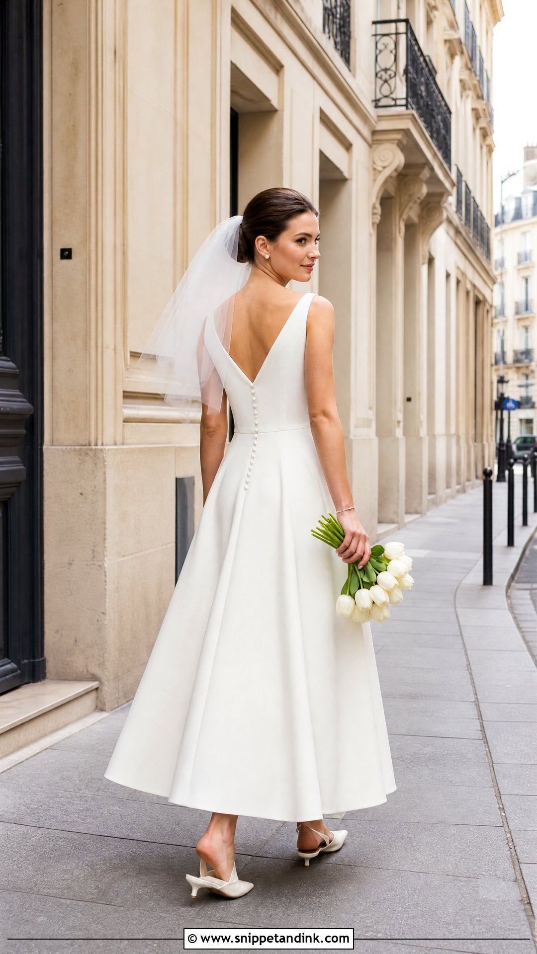 Bateau Neck Fit and Flare Wedding Dress - Snippet and Ink - 20 France Wedding Dress Ideas
