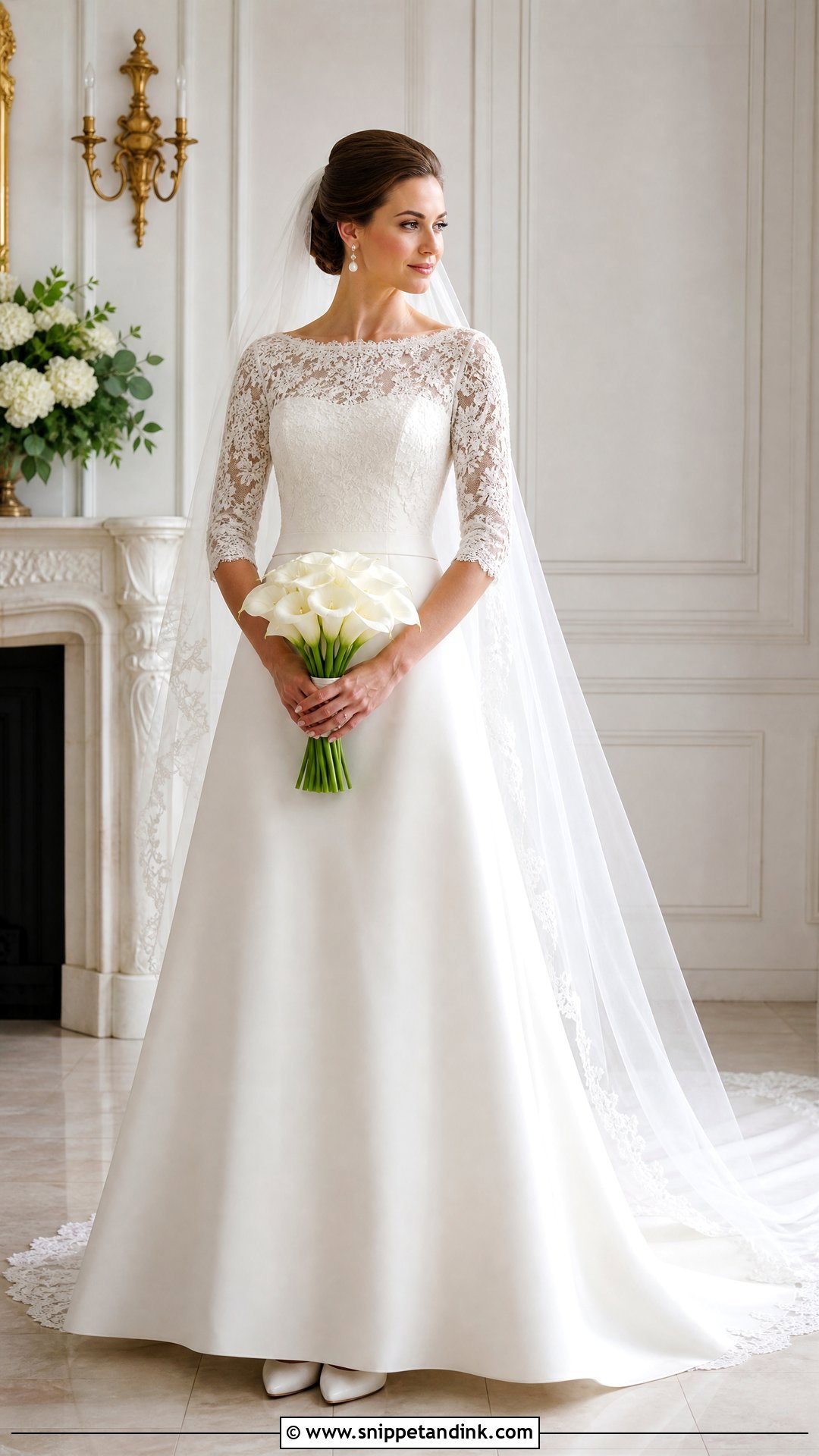 Bateau Neck Lace Wedding Dress - Snippet and Ink - 20 Lace Traditional Wedding Dress Ideas