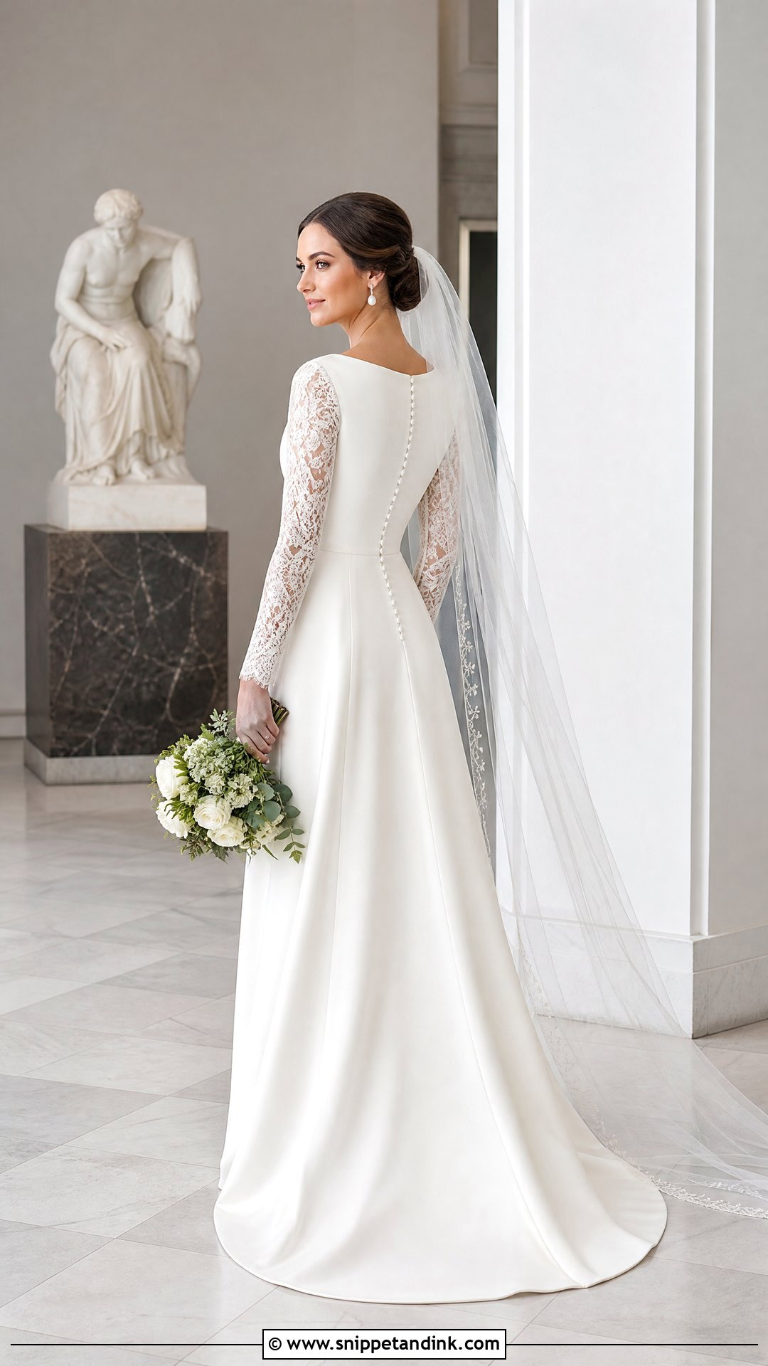 Bateau Neck Long Sleeve Wedding Dress - Snippet and Ink - 20 Neck Wedding Dress Ideas