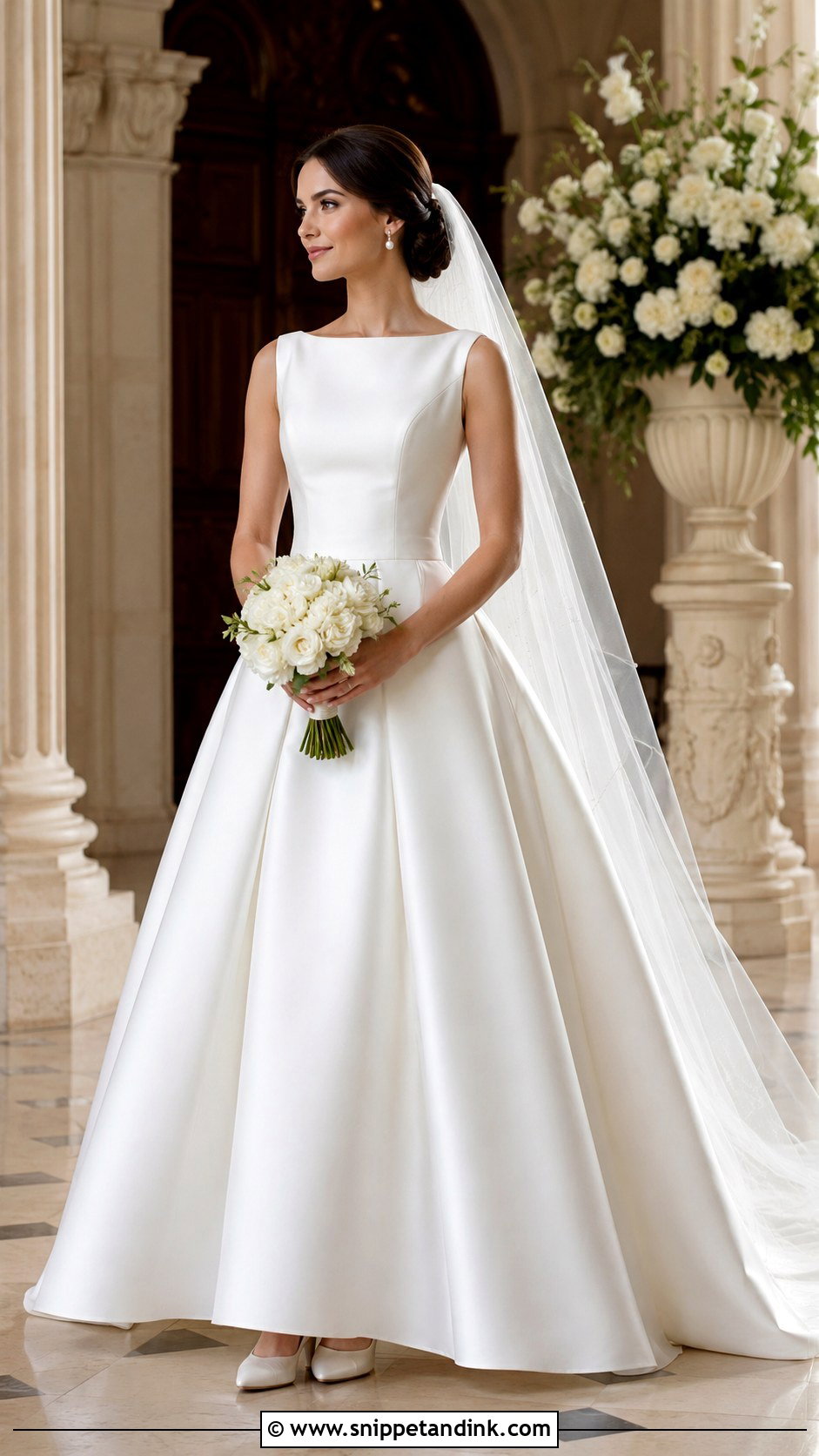 Bateau Neck Princess Ball Gown Wedding Dress - Snippet and Ink - 25 Princess Wedding Dresses Ball Gown