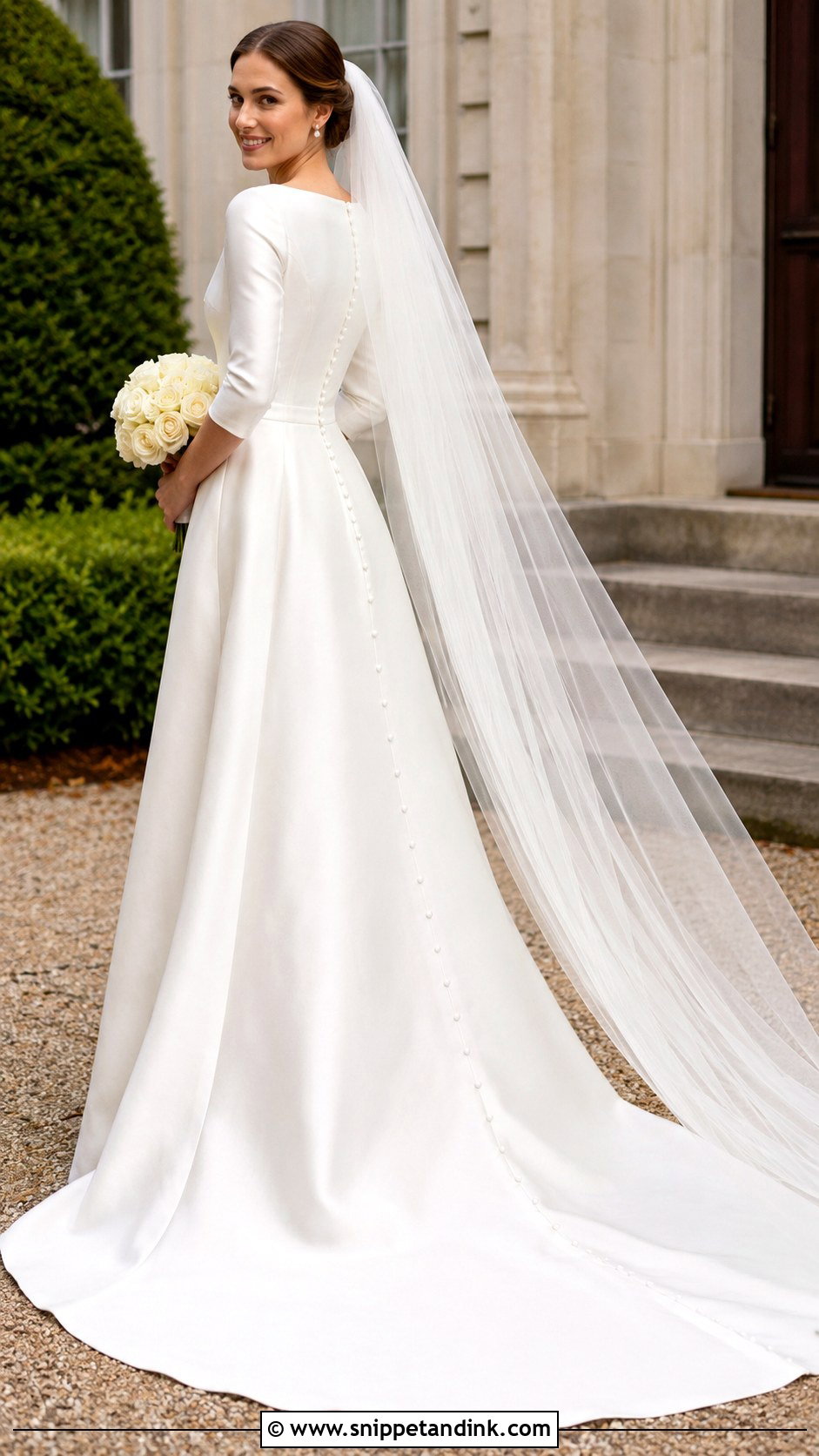 Bateau Neck Satin Wedding Dress - Snippet and Ink - 20 Elegant Vintage Wedding Dress Ideas