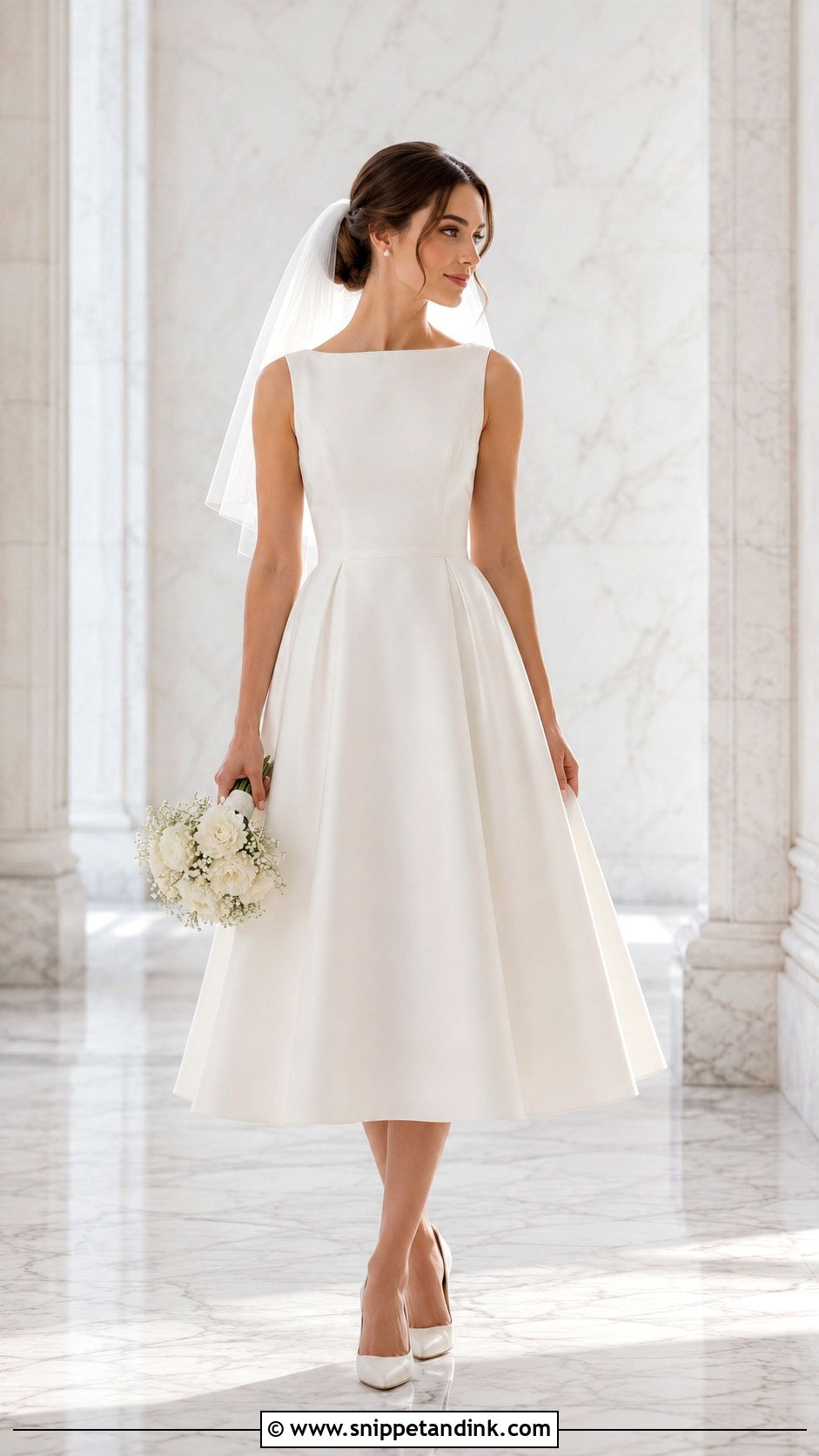 Bateau Neck Tea Length Wedding Dress - Snippet and Ink - 25 Tea Length Wedding Dress Vintage Ideas