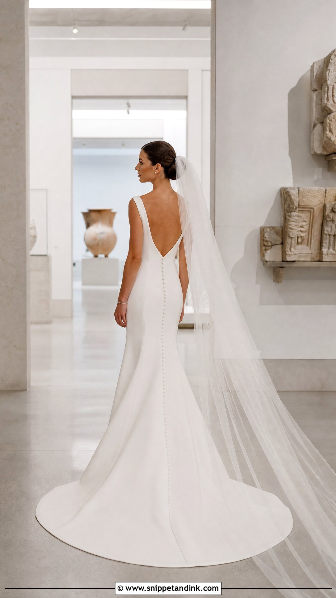 Bateau Neck Trumpet Wedding Gown - Snippet and Ink - 20 Trumpet Wedding Gown Ideas