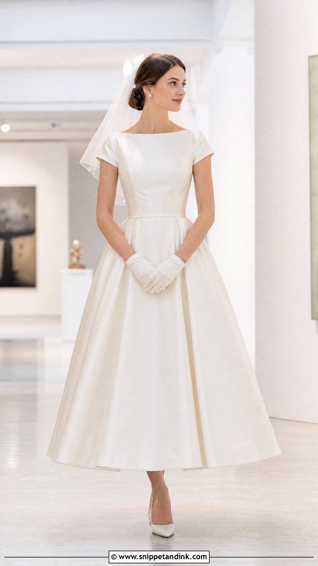 Bateau Neck Vintage 50s Wedding Dress - Snippet and Ink - 20 Vintage 50s Wedding Dresses