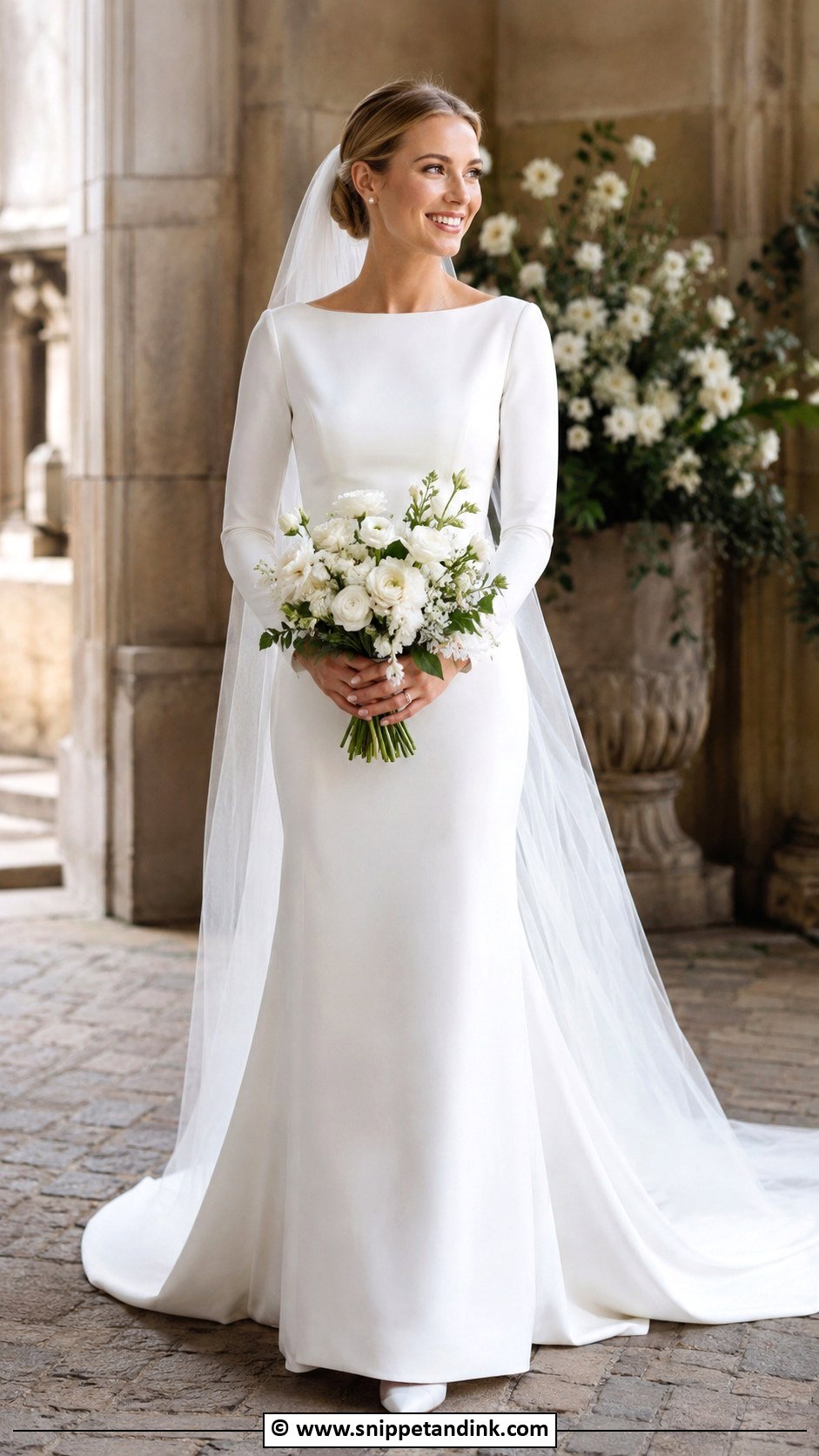 Bateau Neck Wedding Dress - Snippet and Ink - 25 Classy Wedding Dresses