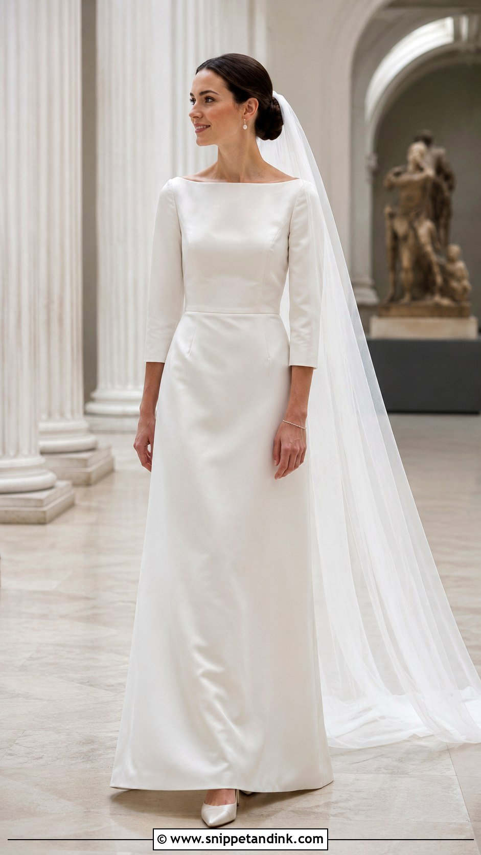 Bateau Neck Wedding Dress - Snippet and Ink - 20 1990 Wedding Dress Ideas