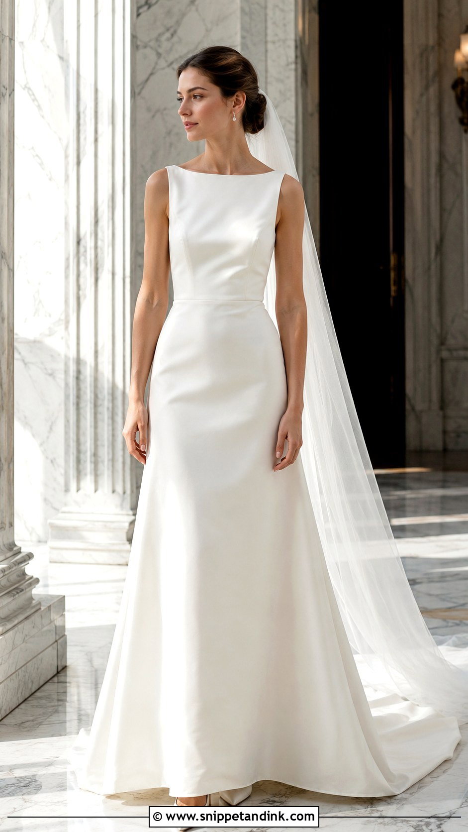 Bateau Neck Wedding Dress - Snippet and Ink - 25 Old Money Wedding Dresses