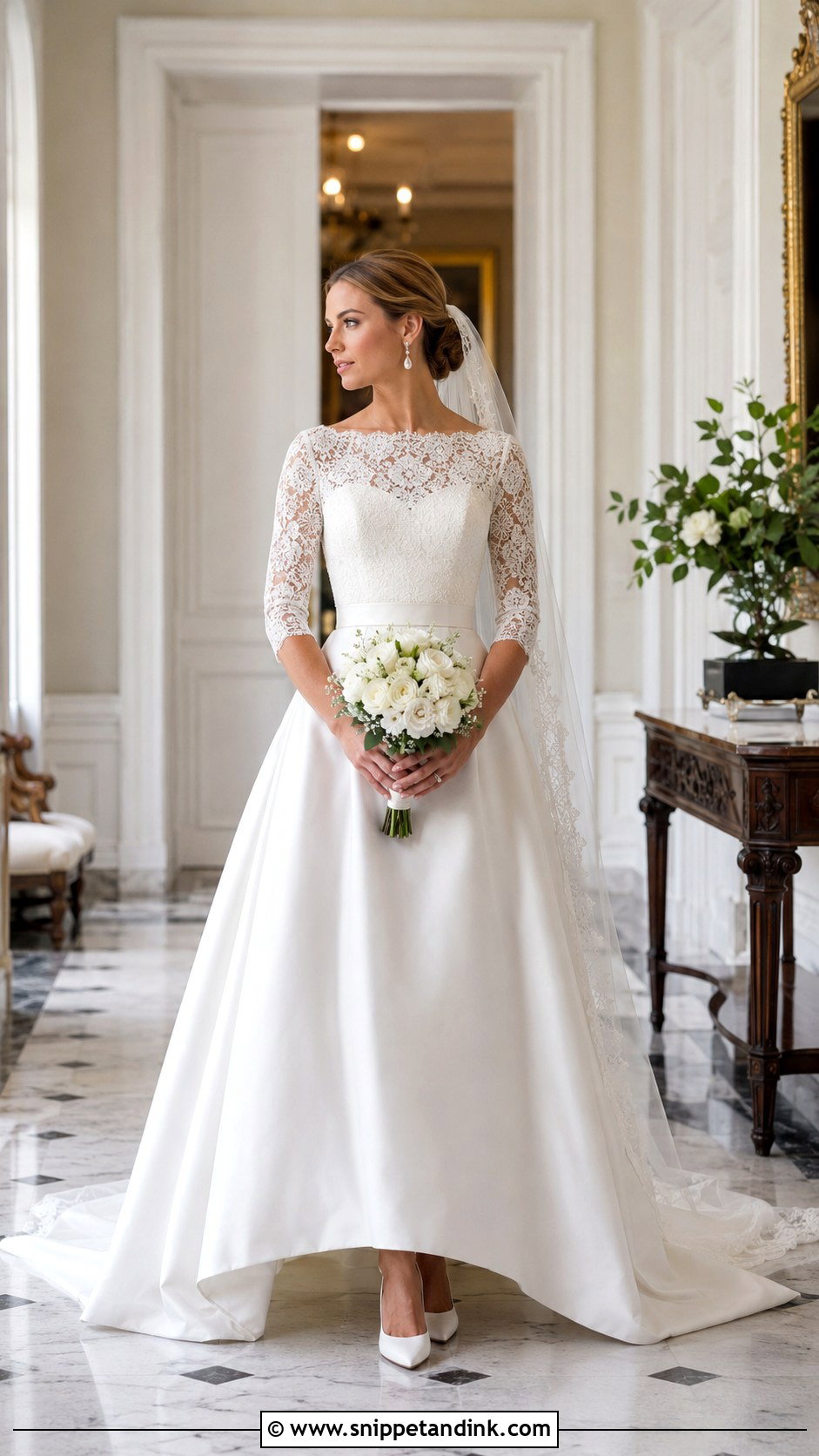 Bateau Neck Wedding Dress - Snippet and Ink - 20 Amal Clooney Wedding Dress Ideas