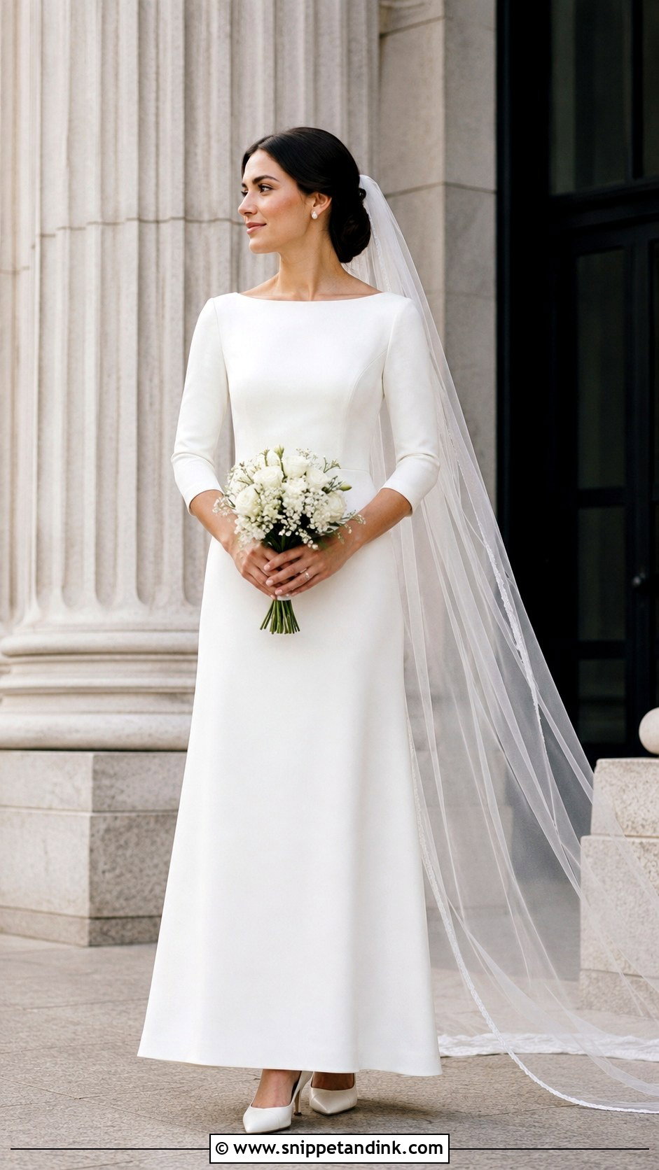 Bateau Neck Wedding Dress - Snippet and Ink - 20 Classy Simple Bride Dress Ideas