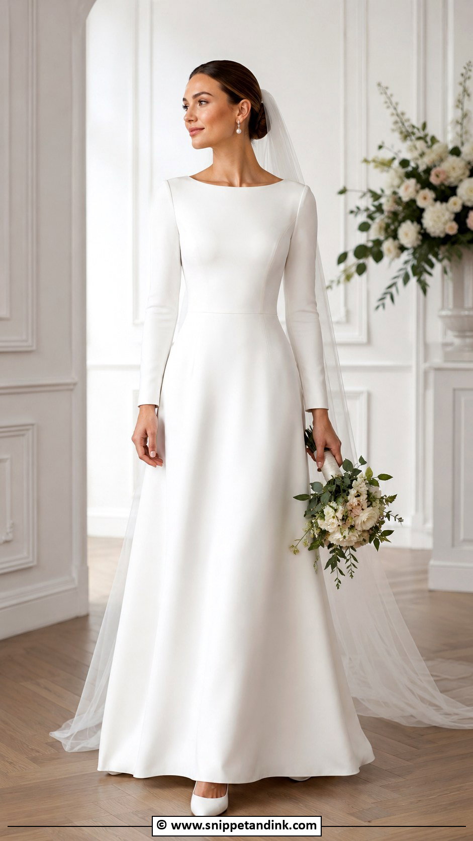 Bateau Neck Wedding Dress - Snippet and Ink - 30 Conservative Wedding Dress Ideas