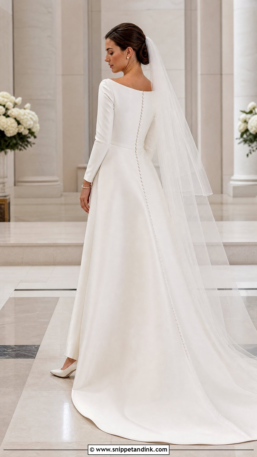 Bateau Neck Wedding Dress With Long Sleeves - Snippet and Ink - 20 Simple Elegant Wedding Dress with Sleeves