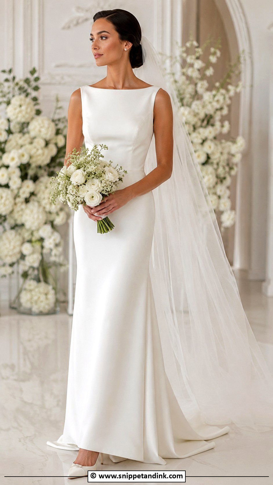 Bateau Neck Wedding Gown - Snippet and Ink - 30 Classy Wedding Gown Ideas