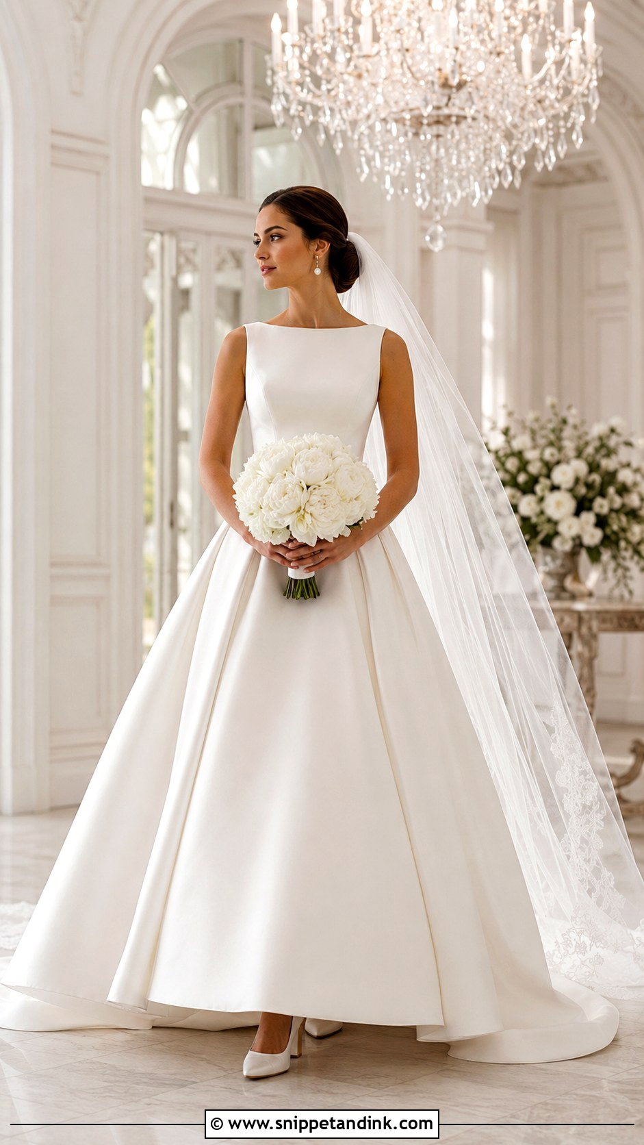 Bateau Neckline Ball Gown Wedding Dress - Snippet and Ink - 20 Bateau Neckline Wedding Dress Ideas