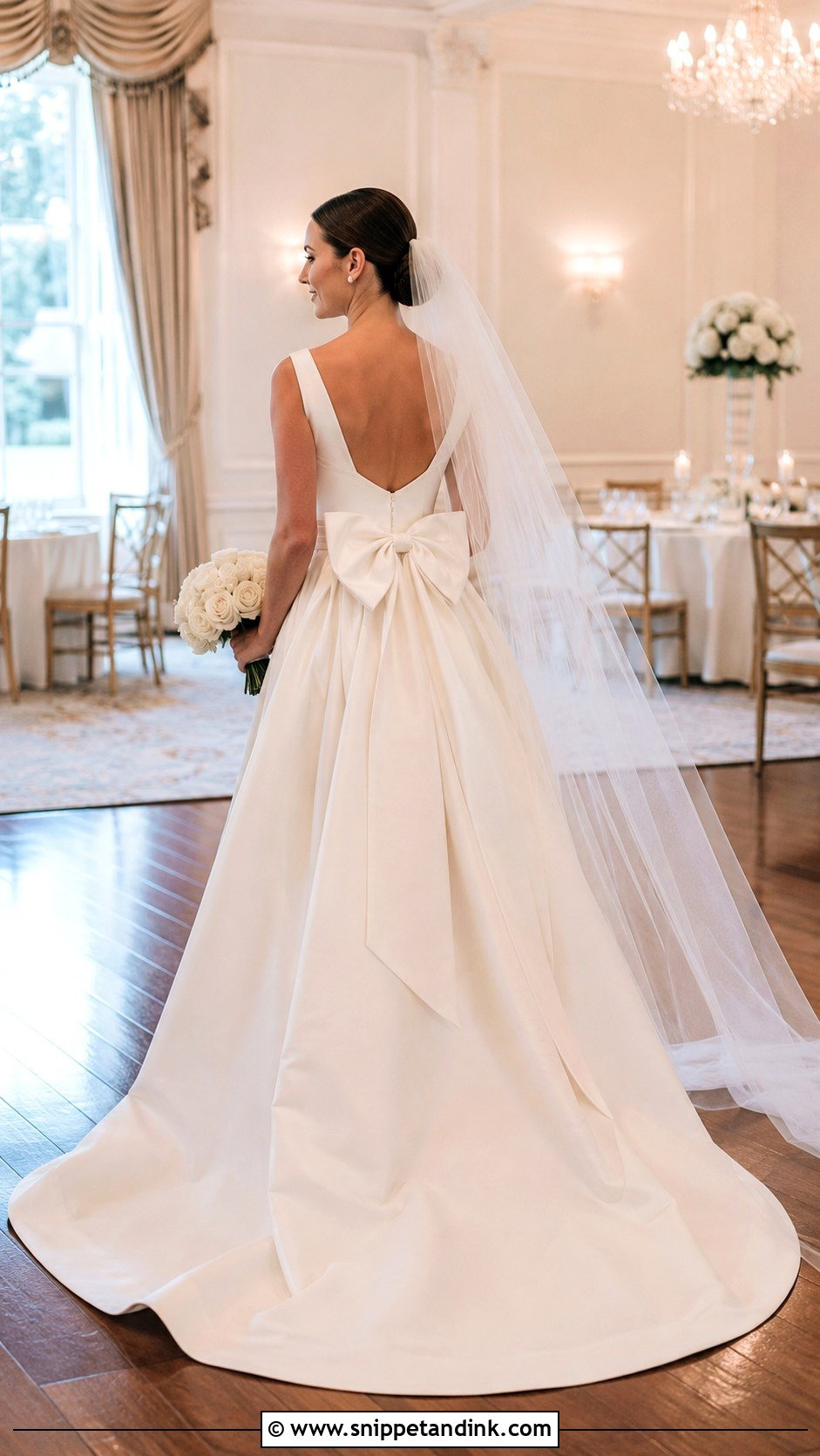 Bateau Neckline Wedding Dress With Bow Back - Snippet and Ink - 20 Bateau Neckline Wedding Dress Ideas