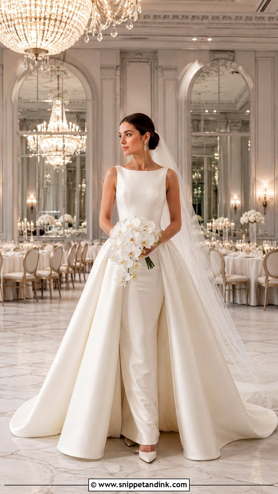 Bateau Neckline Wedding Dress With Overskirt - Snippet and Ink - 20 Bateau Neckline Wedding Dress Ideas