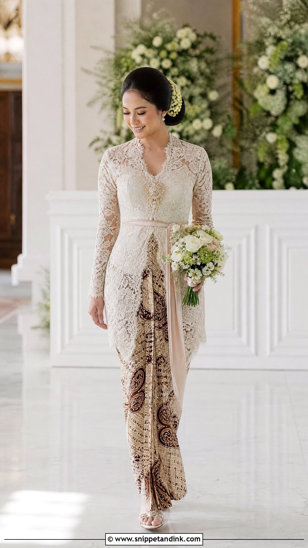 Batik Lace Indonesian Wedding Dress - Snippet and Ink - 20 Indonesian Wedding Dress Ideas