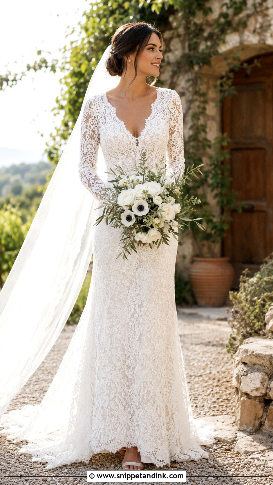 Baya Long Sleeve Lace Wedding Dress - Snippet and Ink - 20 Grace Loves Lace Wedding Dress Ideas