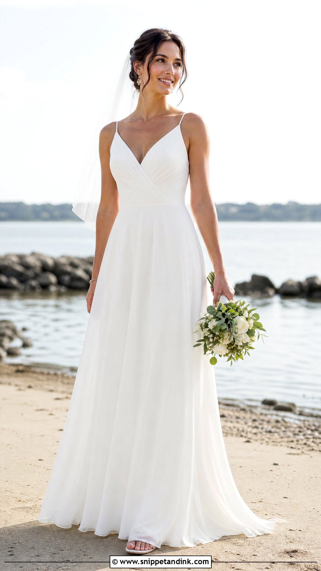 Beach A Line Wedding Gown - Snippet and Ink - 25 A Line Wedding Gown Ideas