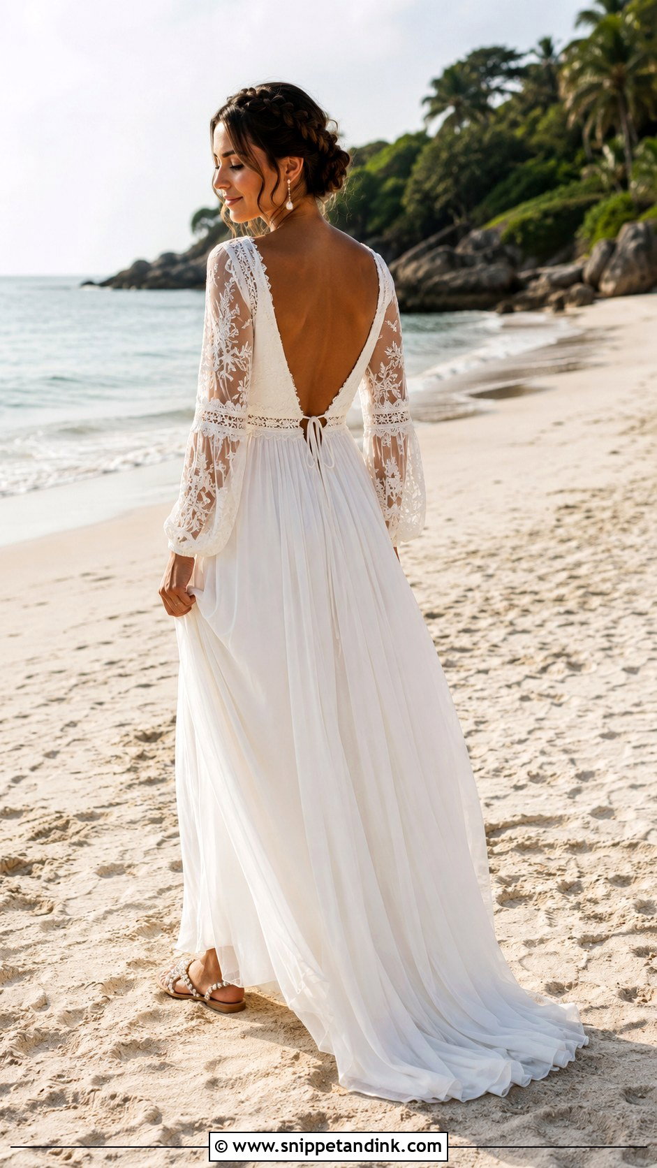 Beach Boho Long Sleeve Wedding Dress - Snippet and Ink - 20 Boho Long Sleeve Wedding Dress Ideas