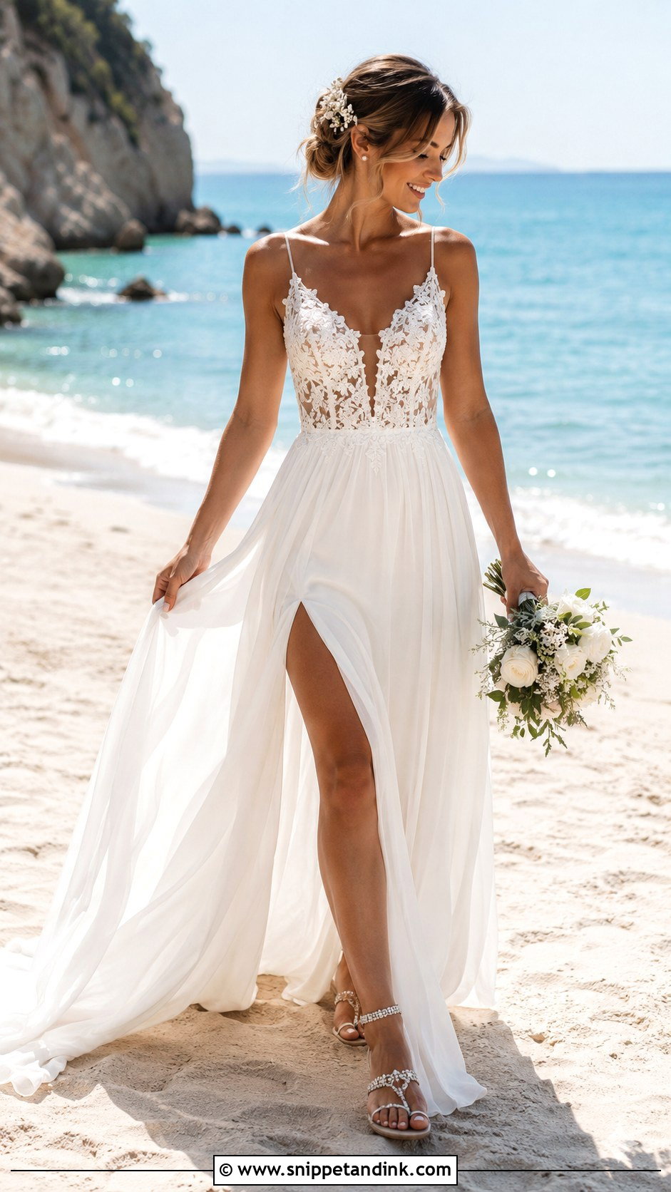 Beach Boho Wedding Dress With Sandals - Snippet and Ink - 20 Bohem Wedding Dress Ideas
